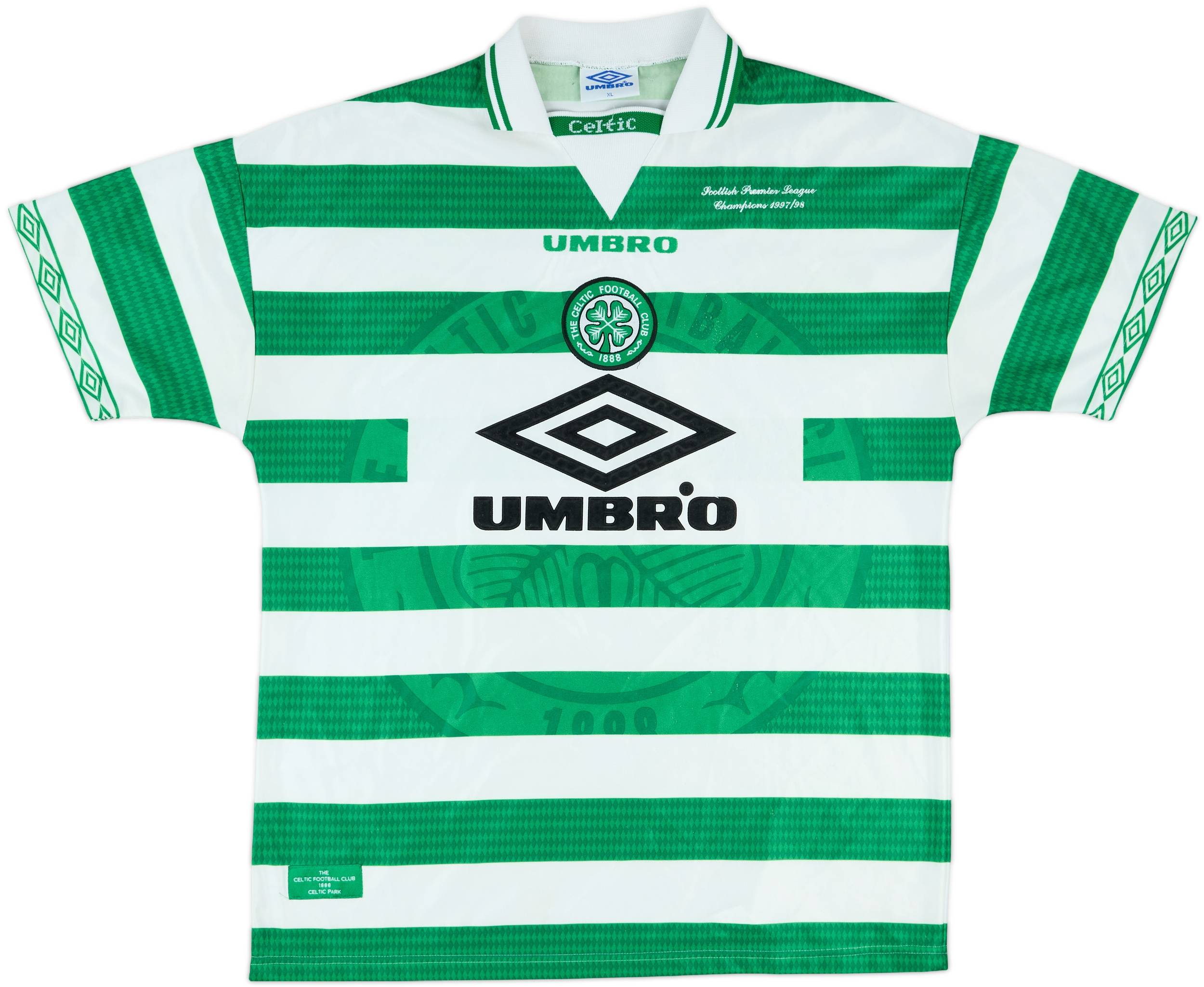 1997-99 Celtic Home Shirt - 8/10 - (XL)