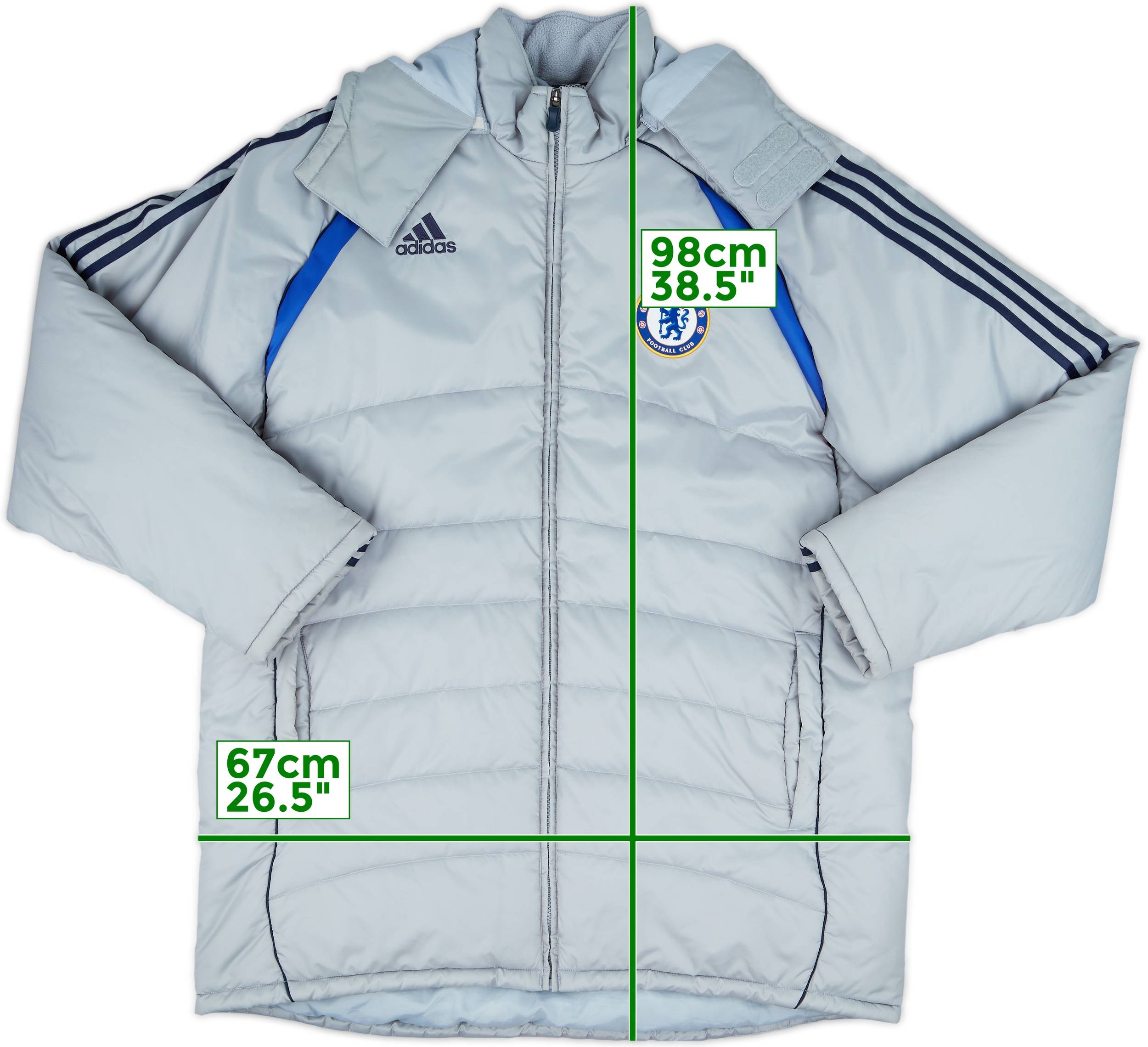 2006-07 Chelsea adidas Padded Bench Coat - 8/10 - (L/XL)
