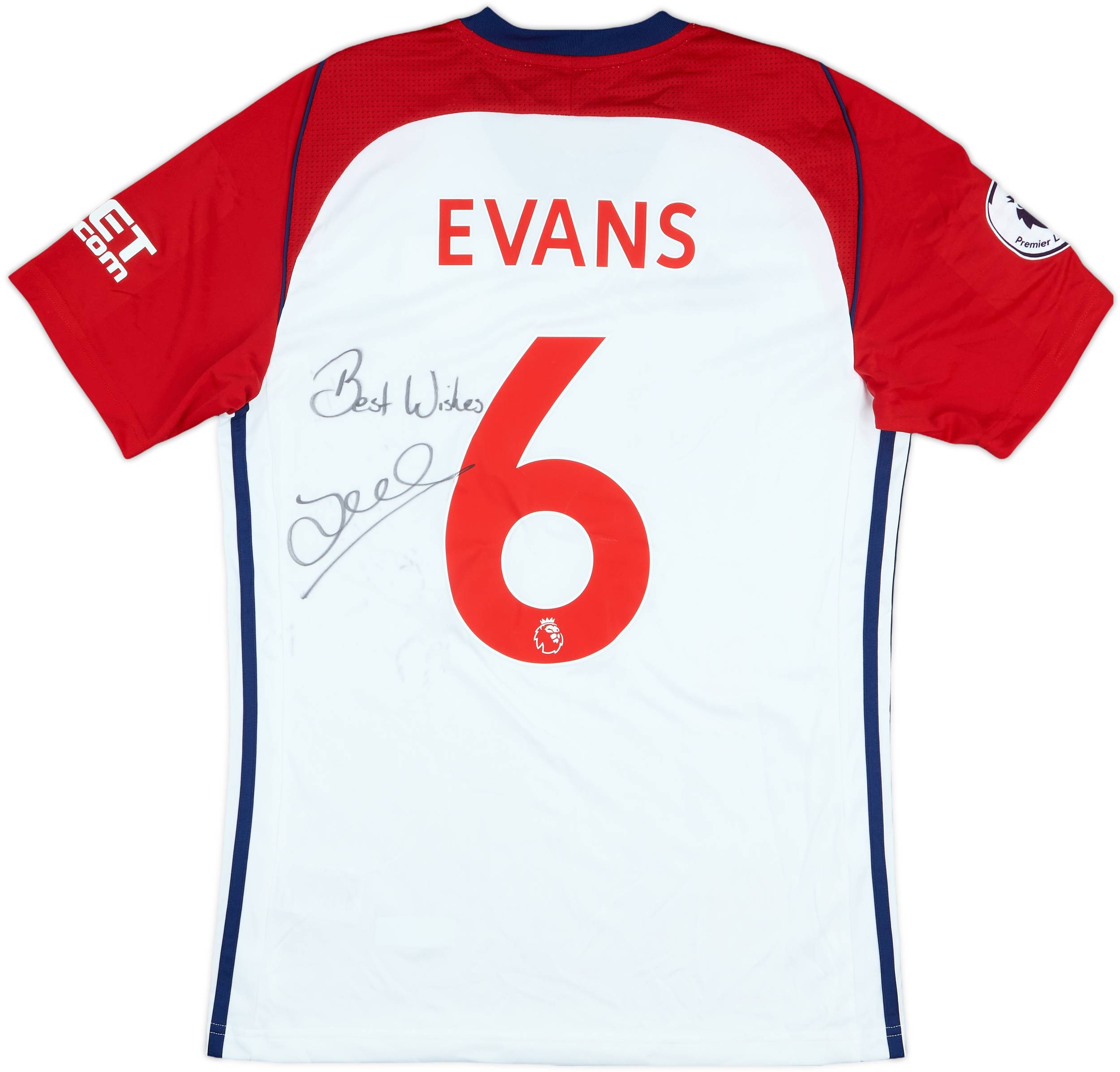2017-18 West Brom Match Issue Signed Away Shirt Evans #6