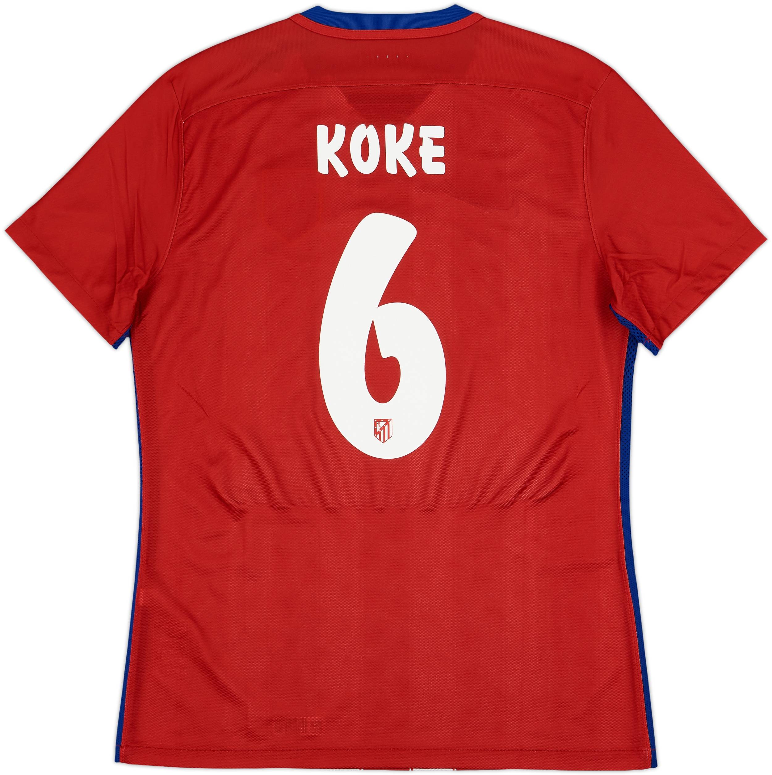 2015-16 Atletico Madrid Player Issue Home Shirt Koke #6 - 10/10 - (L)
