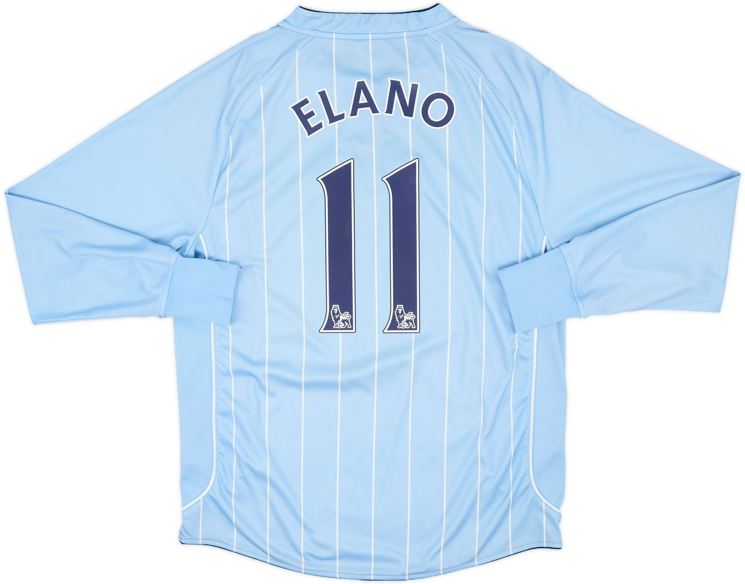 2007-08 Manchester City Home L/S Shirt Elano #11 - 8/10 - (L)