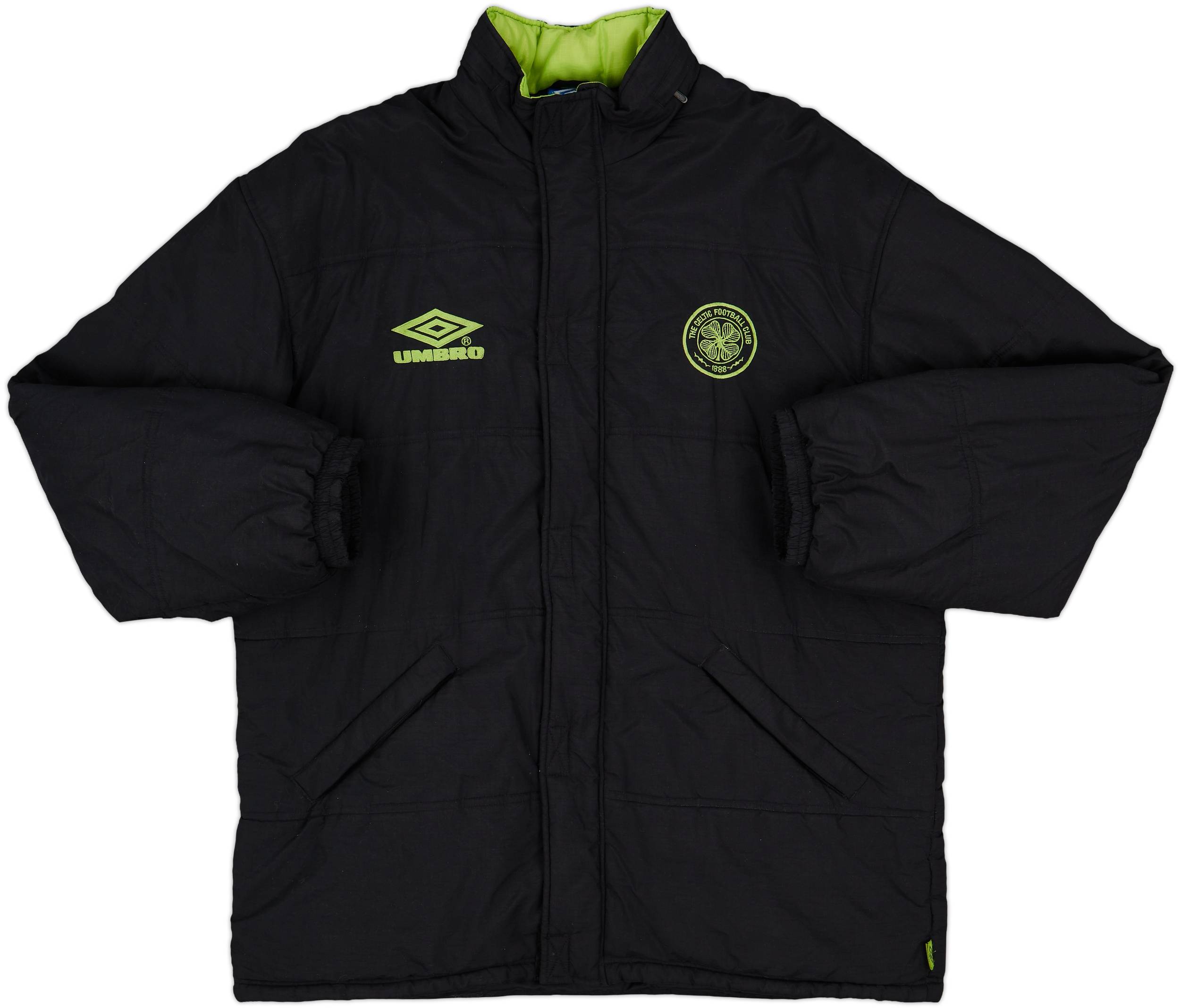 1998-99 Celtic Umbro Hooded Padded Bench Coat - 7/10 - (XXL)
