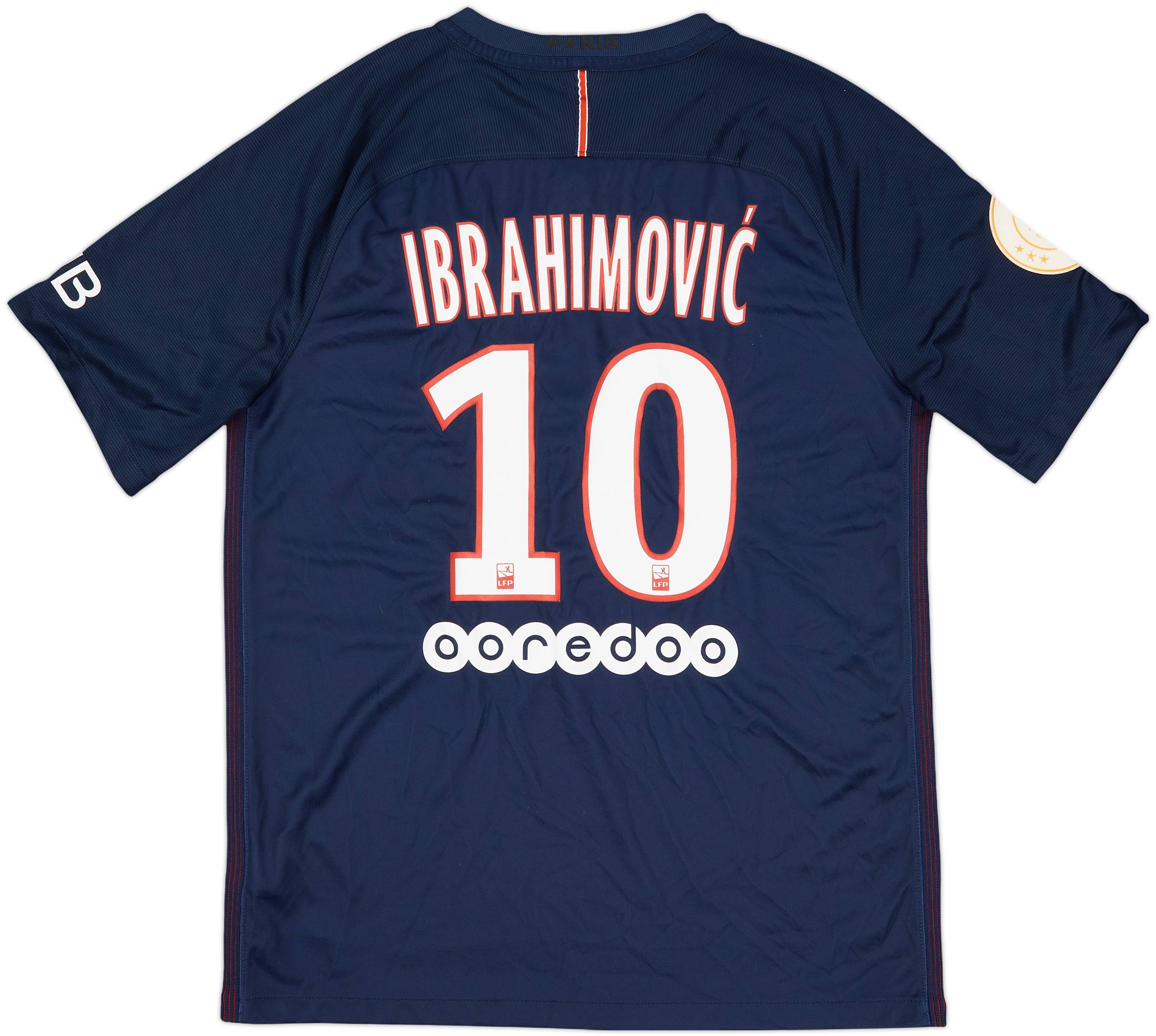 2016-17 Paris Saint-Germain Home Shirt Ibrahimovic #10 - 7/10 - (M)