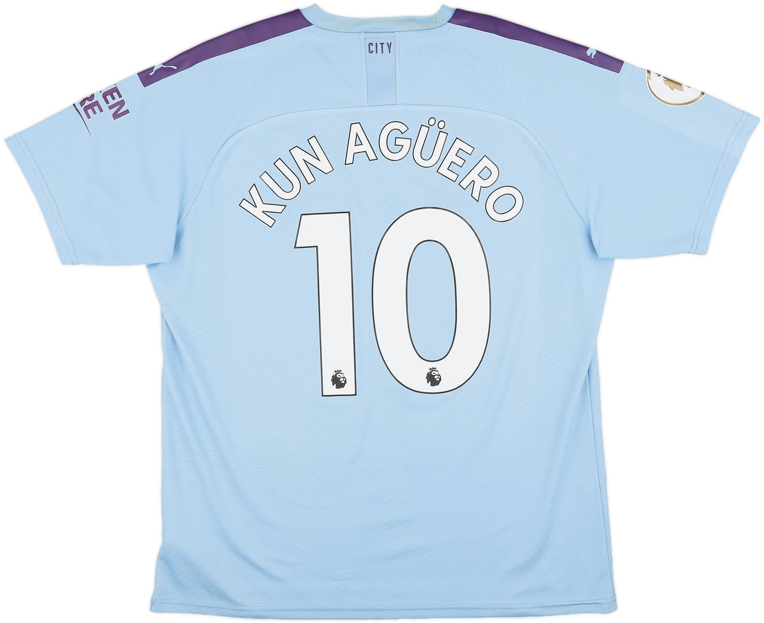 2019-20 Manchester City Home Shirt Kun Aguero #10 - 9/10 - (XL)