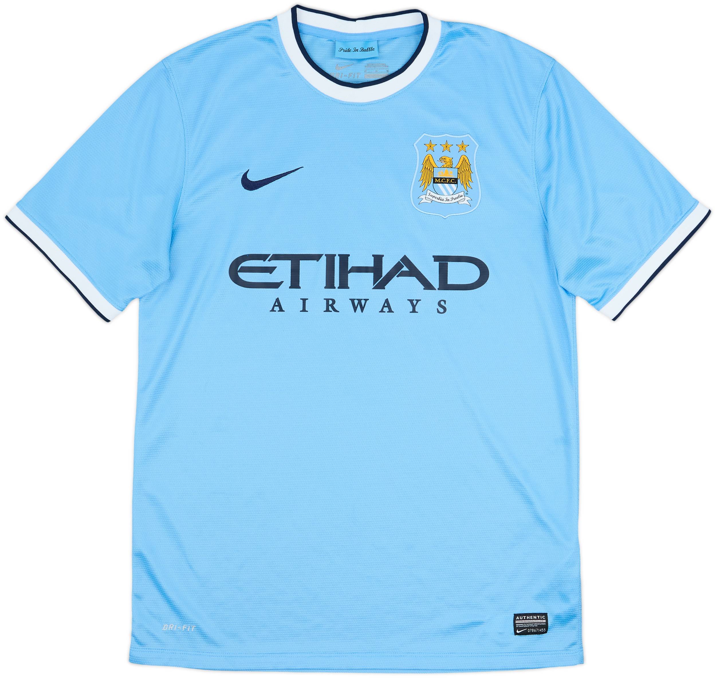 2013-14 Manchester City Home Shirt Kompany #4 - 6/10 - (M)