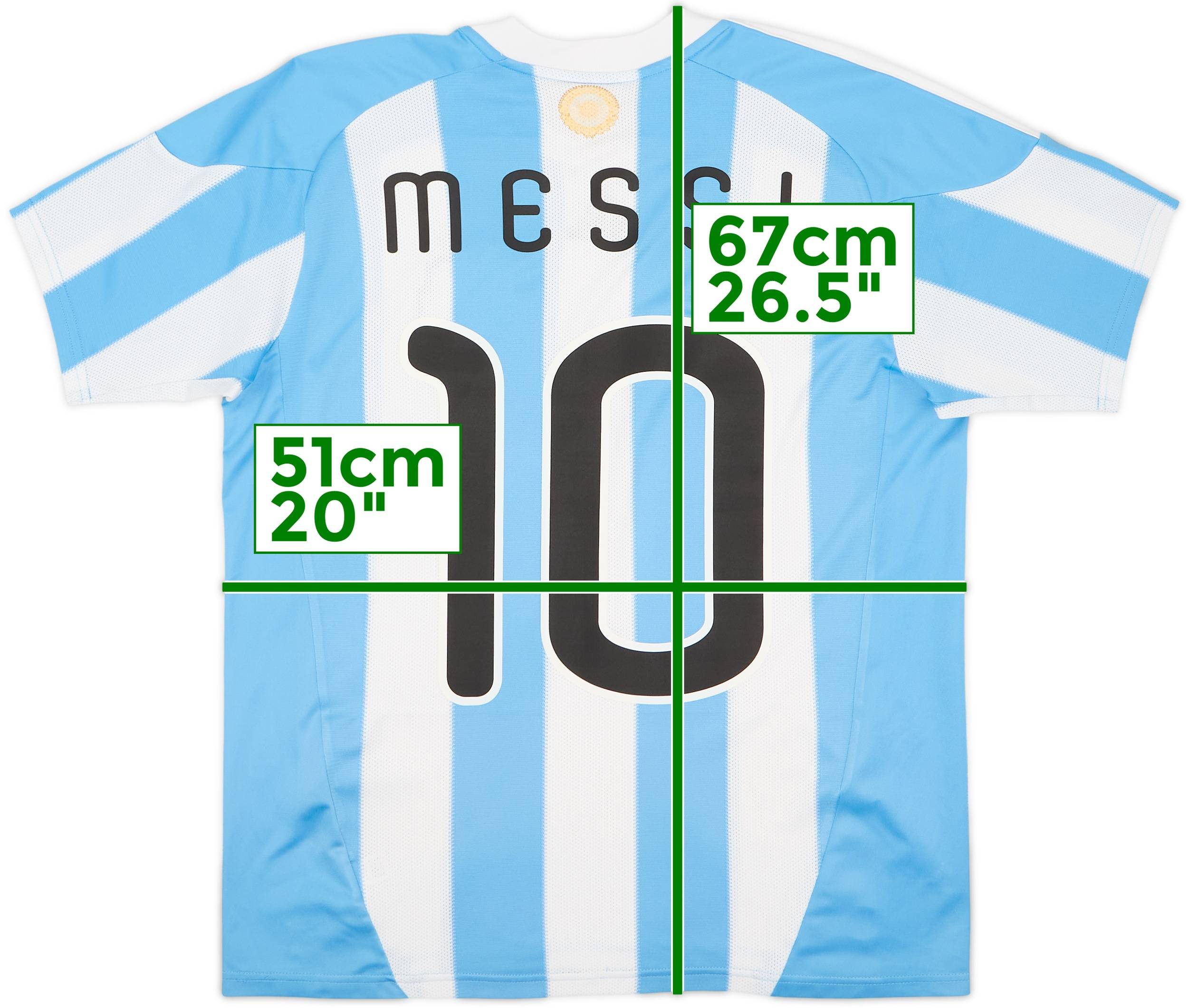 2010-11 Argentina Home Shirt Messi #10 - 8/10 - (XL.Boys)