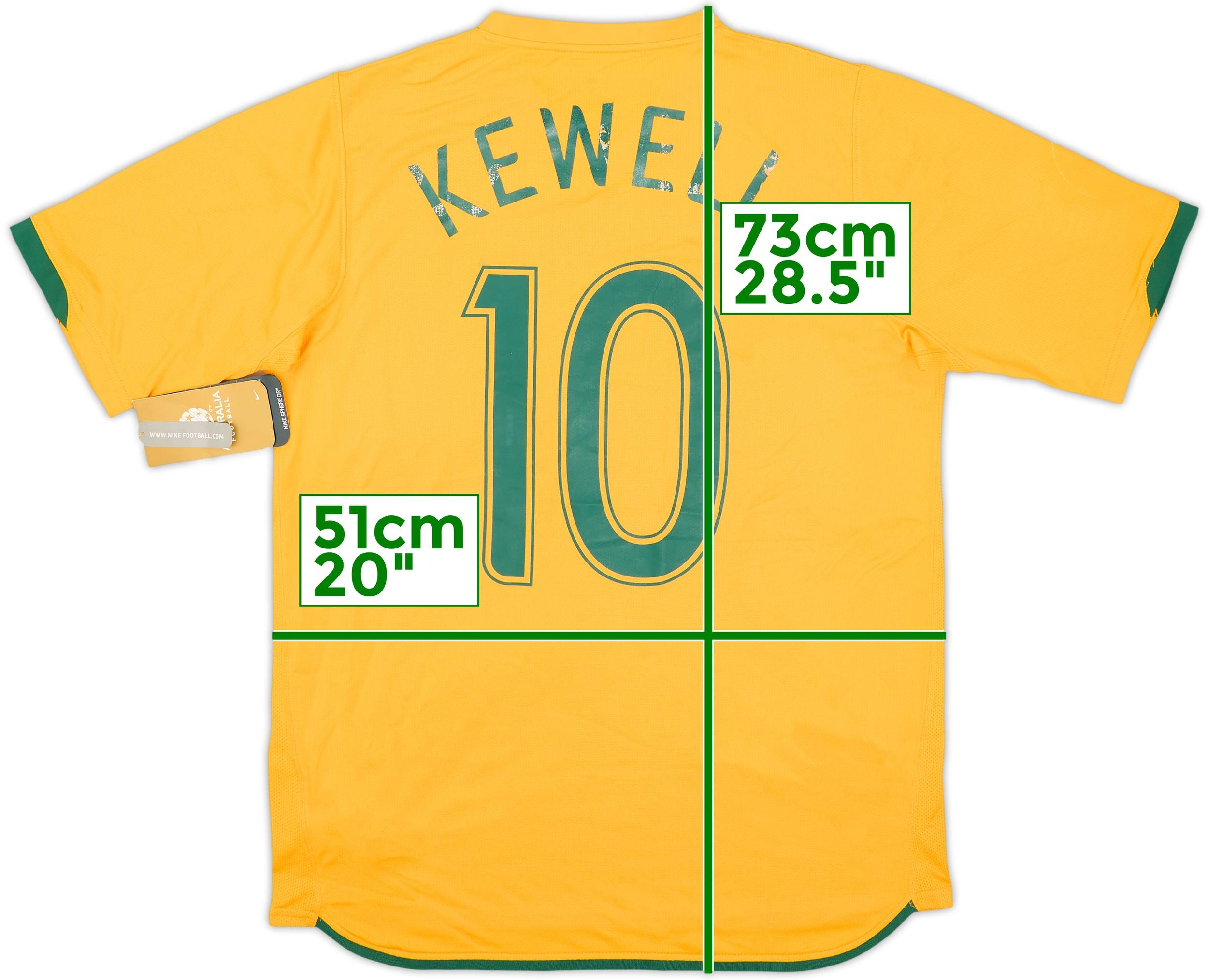 Nike オーストラリア代表KEWELL 10 イエローシャツ XL 2006-08 Australia Home Shirt Kewell #10 (M)