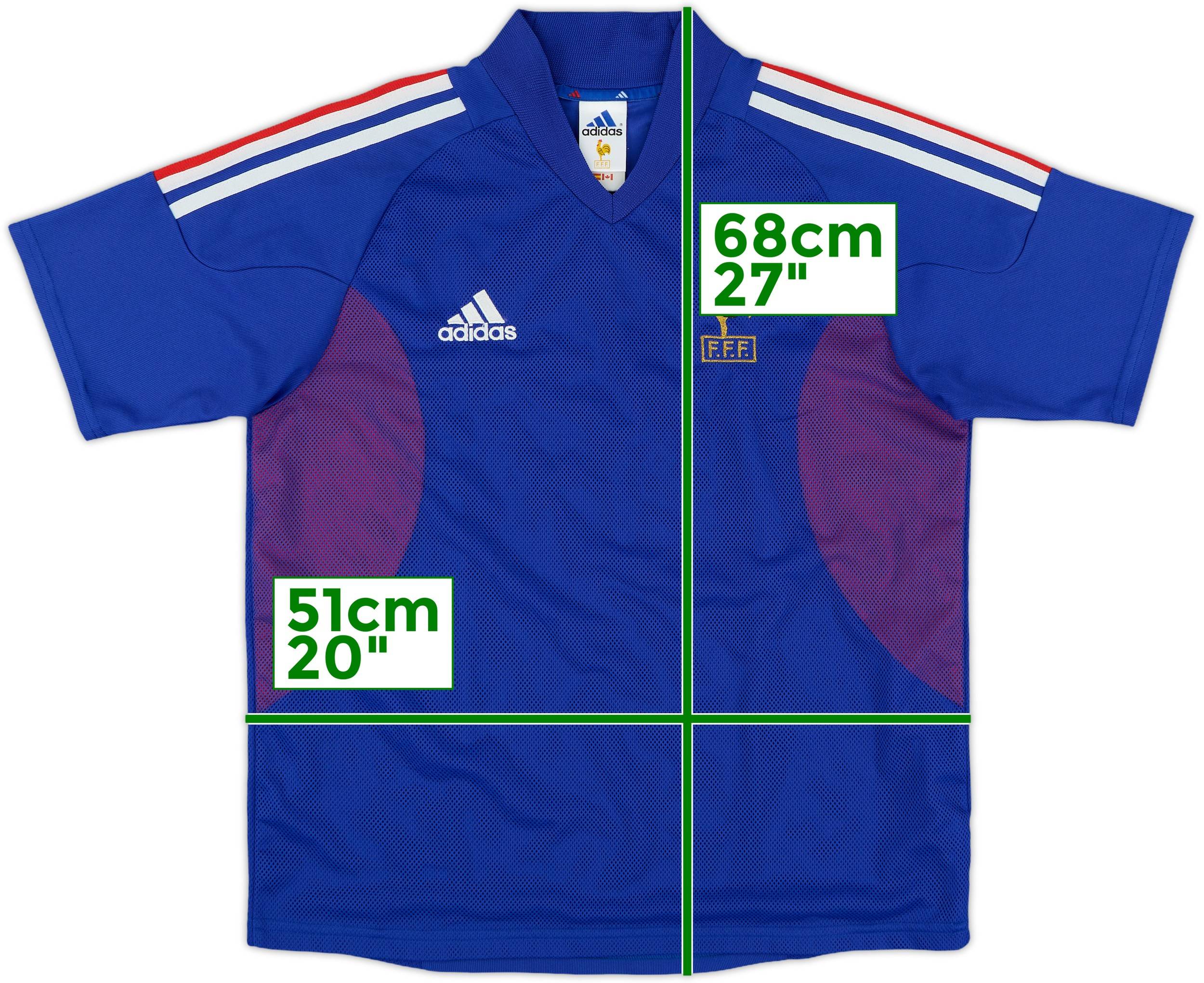 ウェア 2002 France Offical jersey FRANCE 2002 2004 HOME FOOTBALL SHIRT SOCCER JERSEY ADIDAS sz