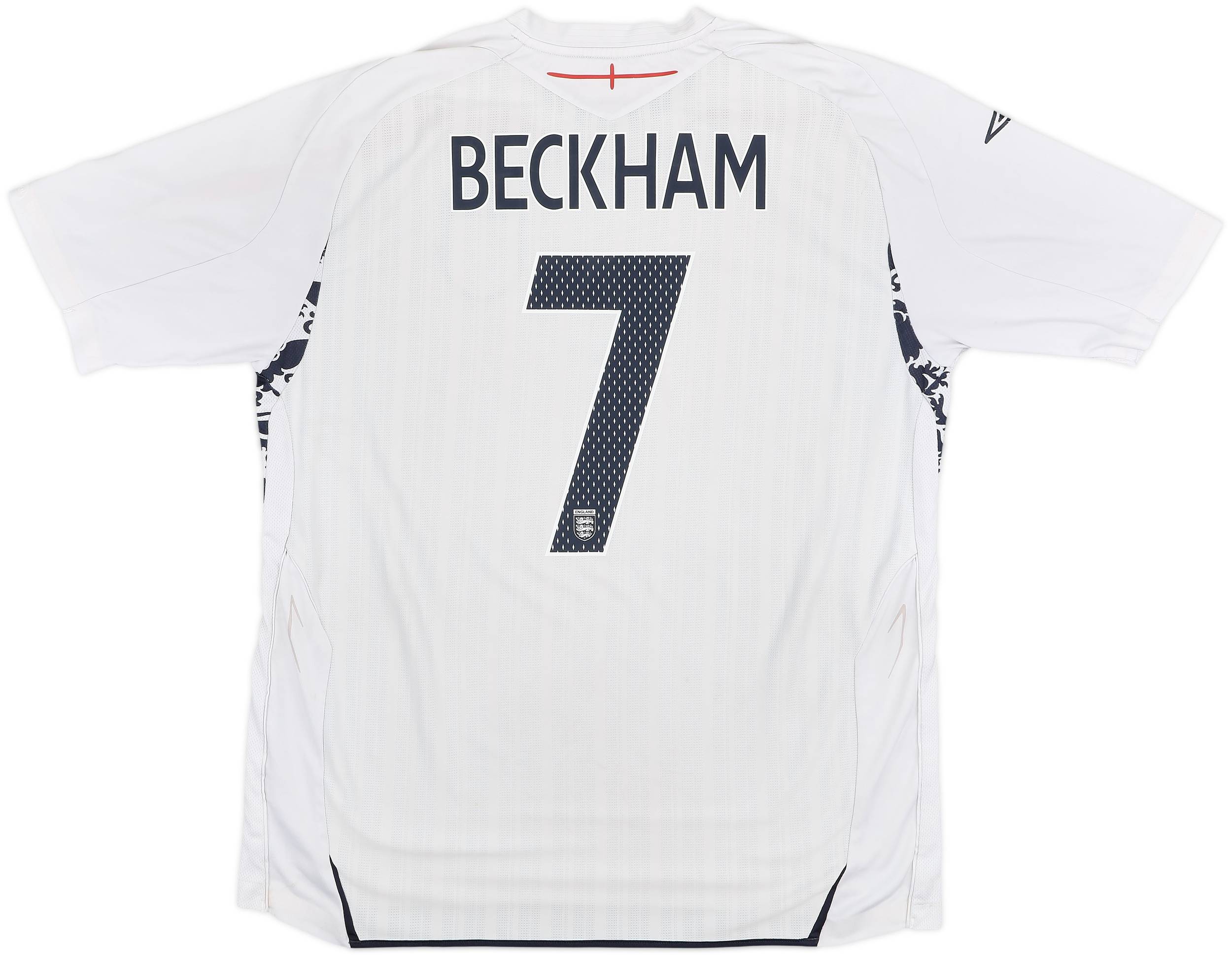ENGLAND BECKHAM 7　Tシャツ 2007-09 England Home Shirt Beckham #7 - 7/10 - (XXL)