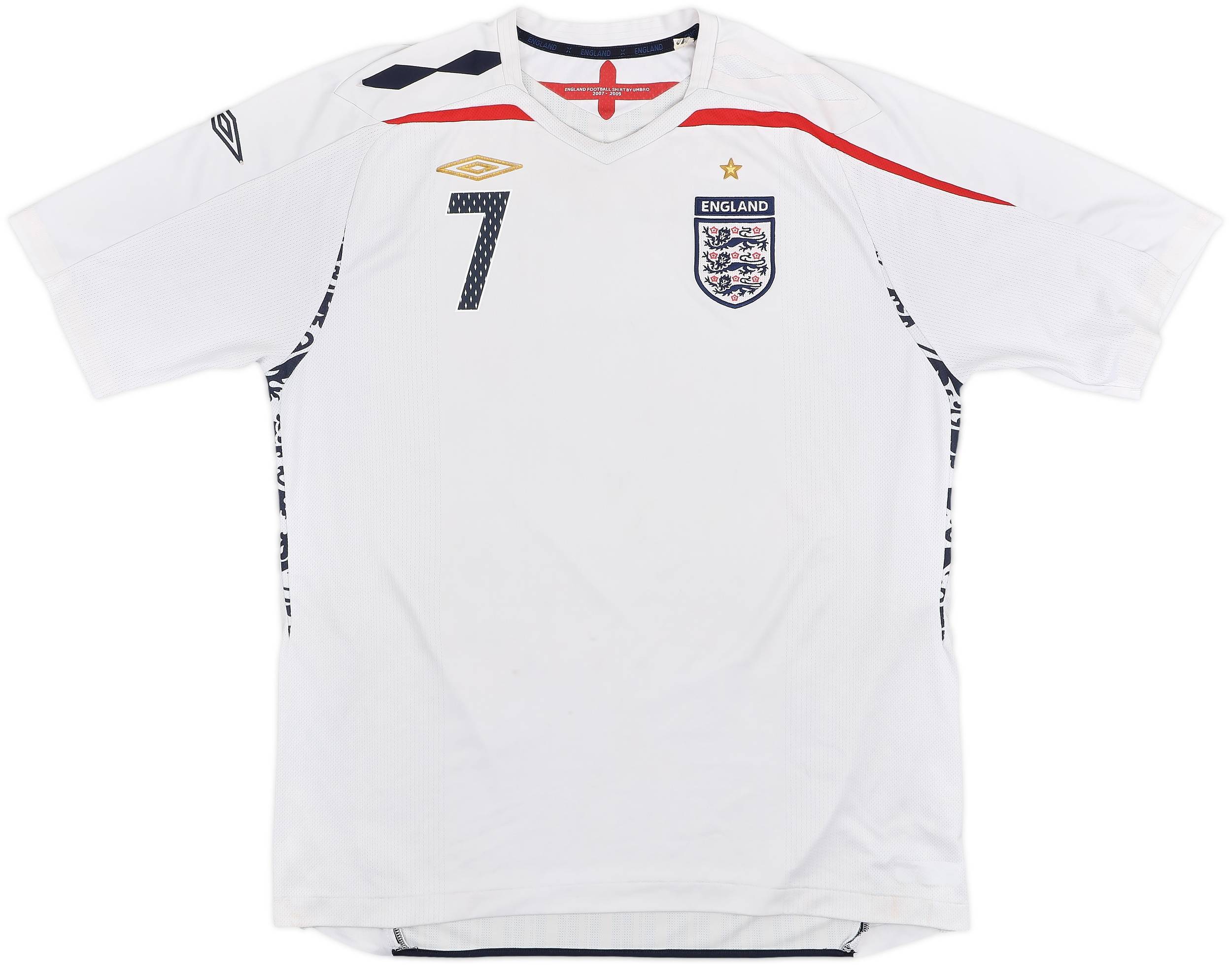 ウェア DEAD STOCK England game shirt BECKHAM 2006-08 England Away Shirt Beckham #7 - 6/10 - (3XL)