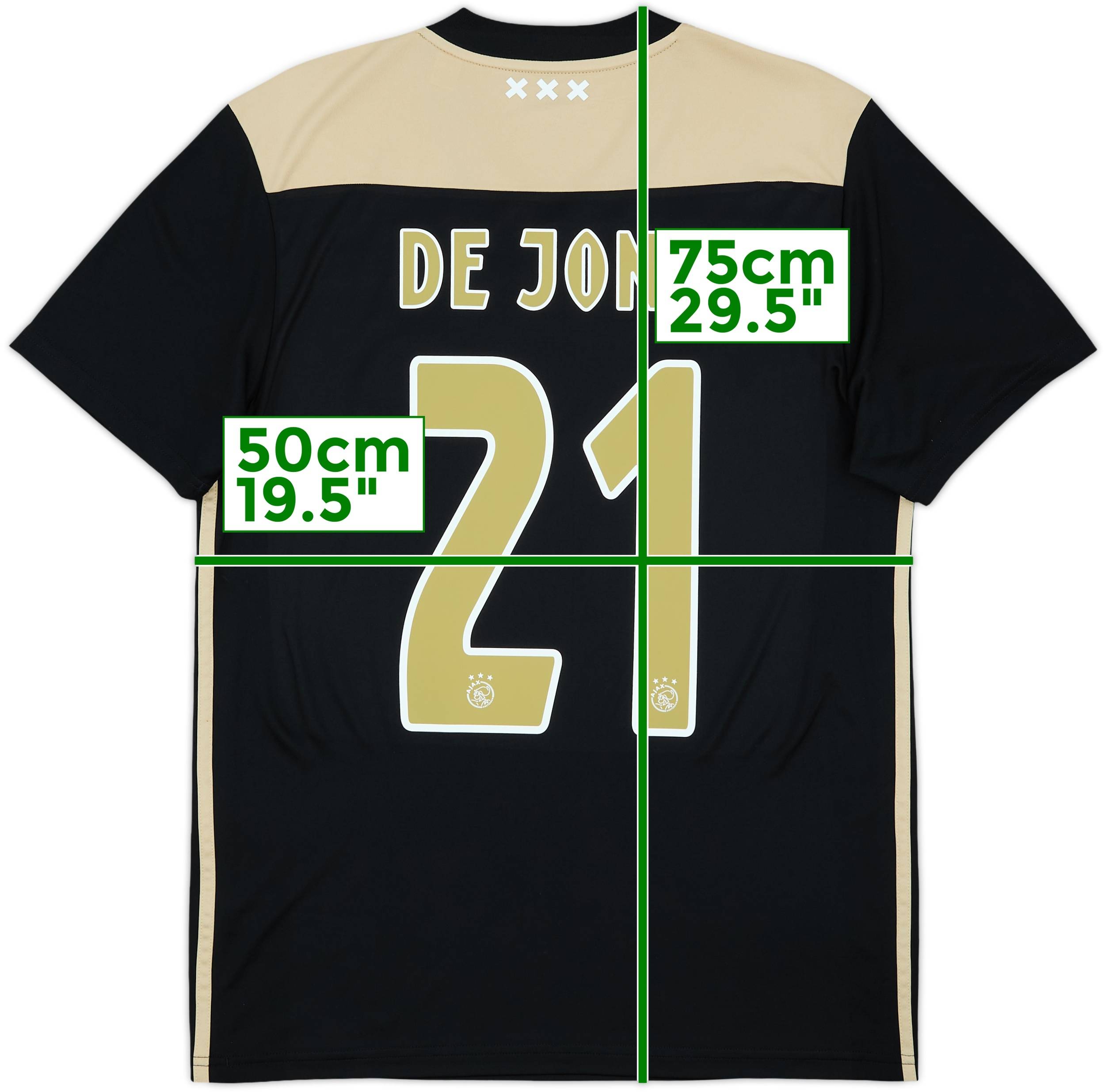 2018-19 Ajax Away Shirt De Jong #21 - 10/10 - (M)