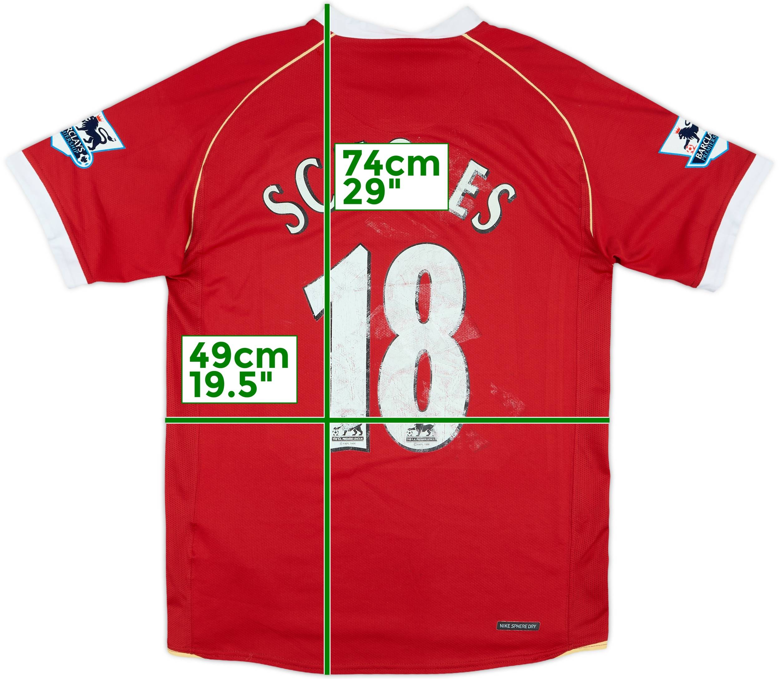 2006-07 Manchester United Home Shirt Scholes #18 - 5/10 - (S)
