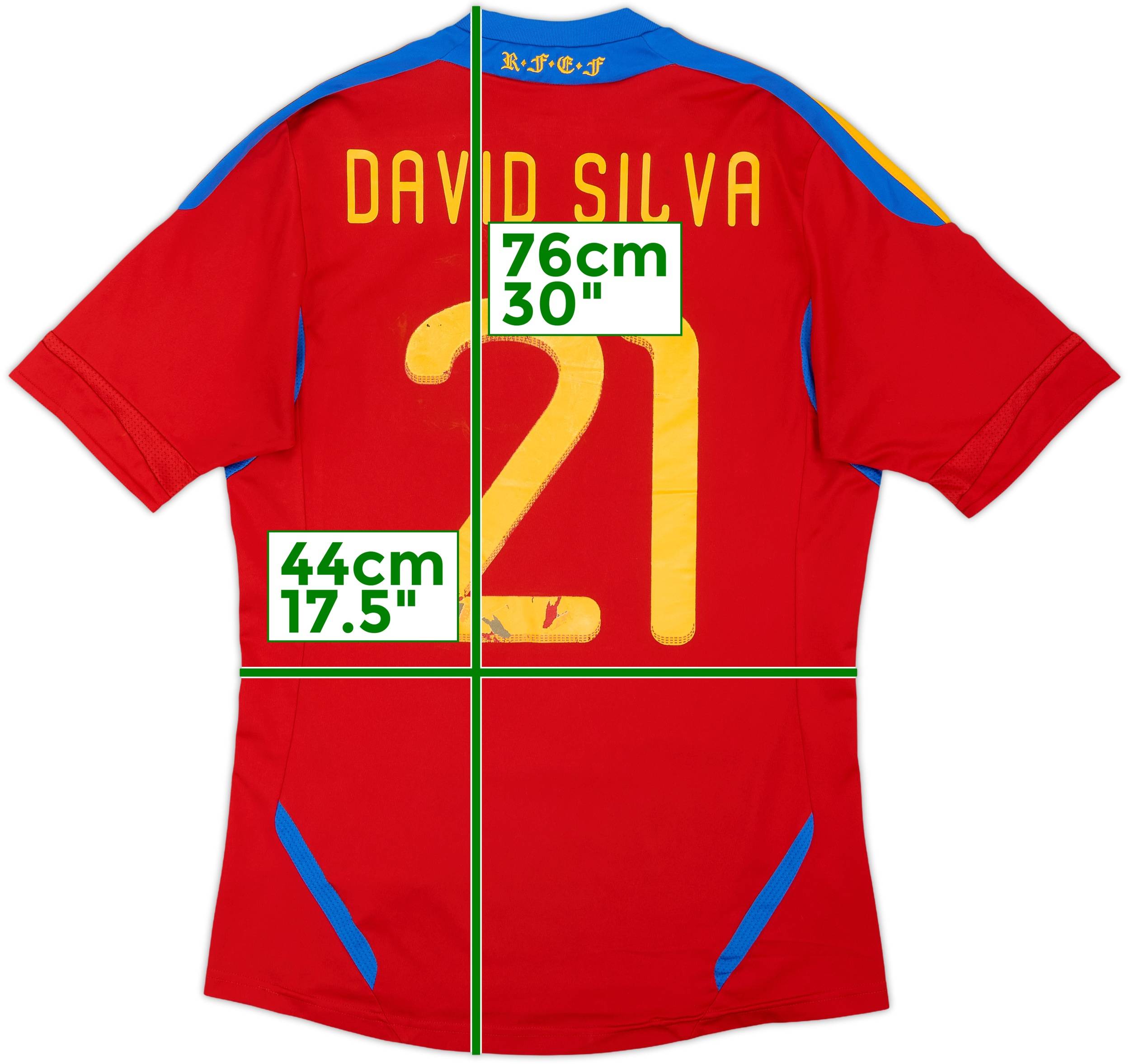 2010-11 Spain Home Shirt David Silva #21 - 5/10 - (S)