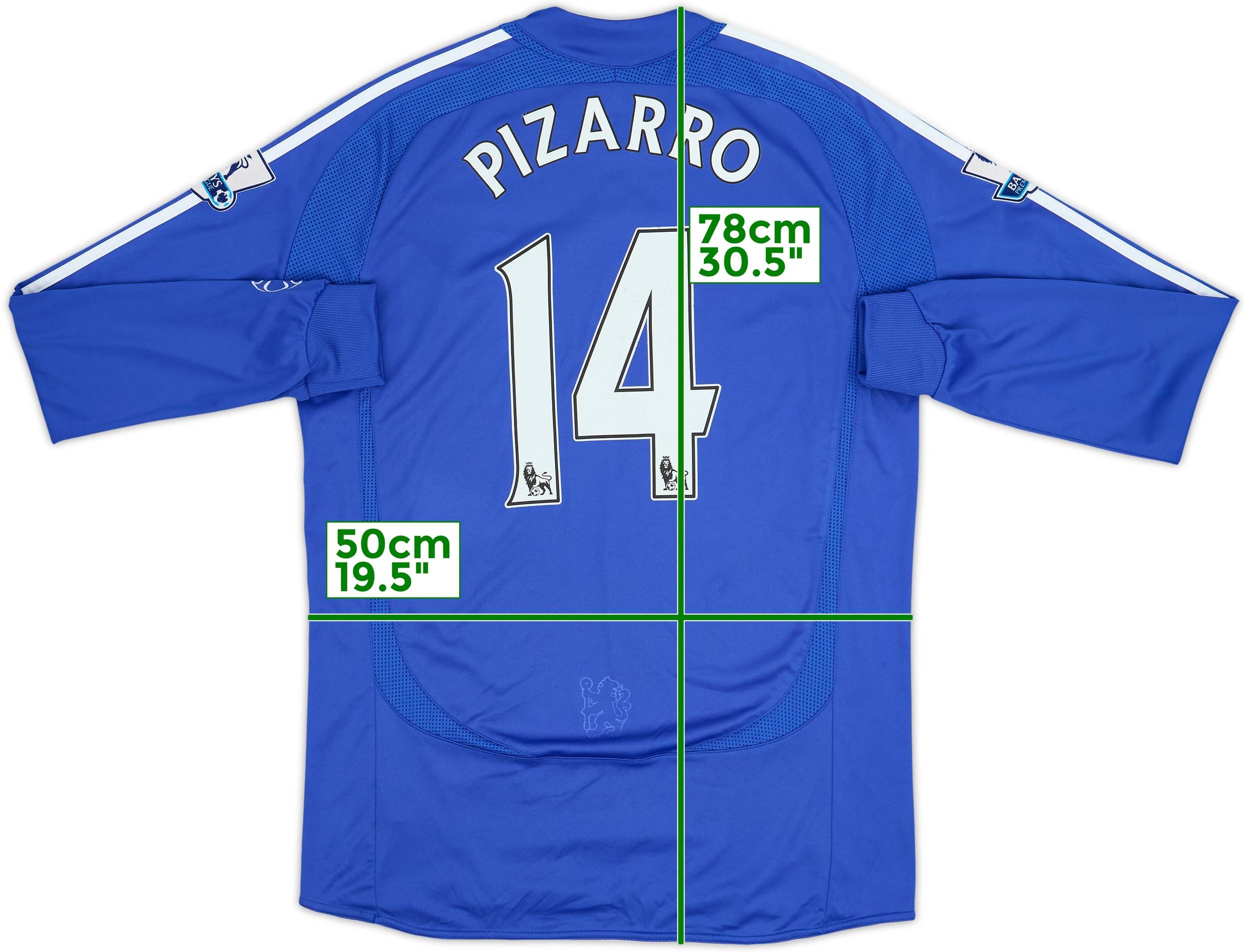 2006-08 Chelsea Home L/S Shirt Pizarro #14 - 6/10 - (M)
