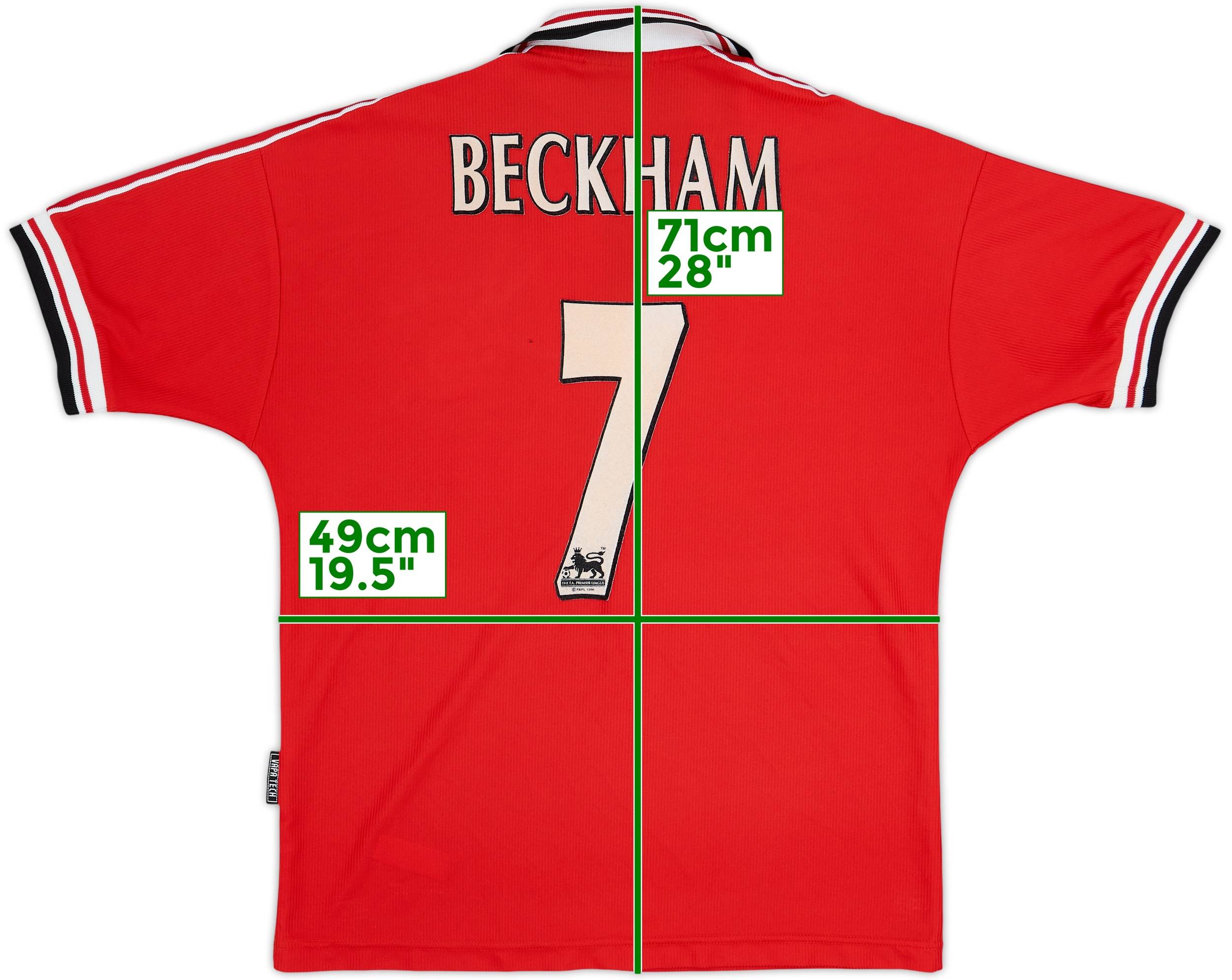 【正規品】98-00 Manchester United Beckham ＃7 1998-00 Manchester United Home Shirt Beckham #7 - 5/10 - (XL.Boys)