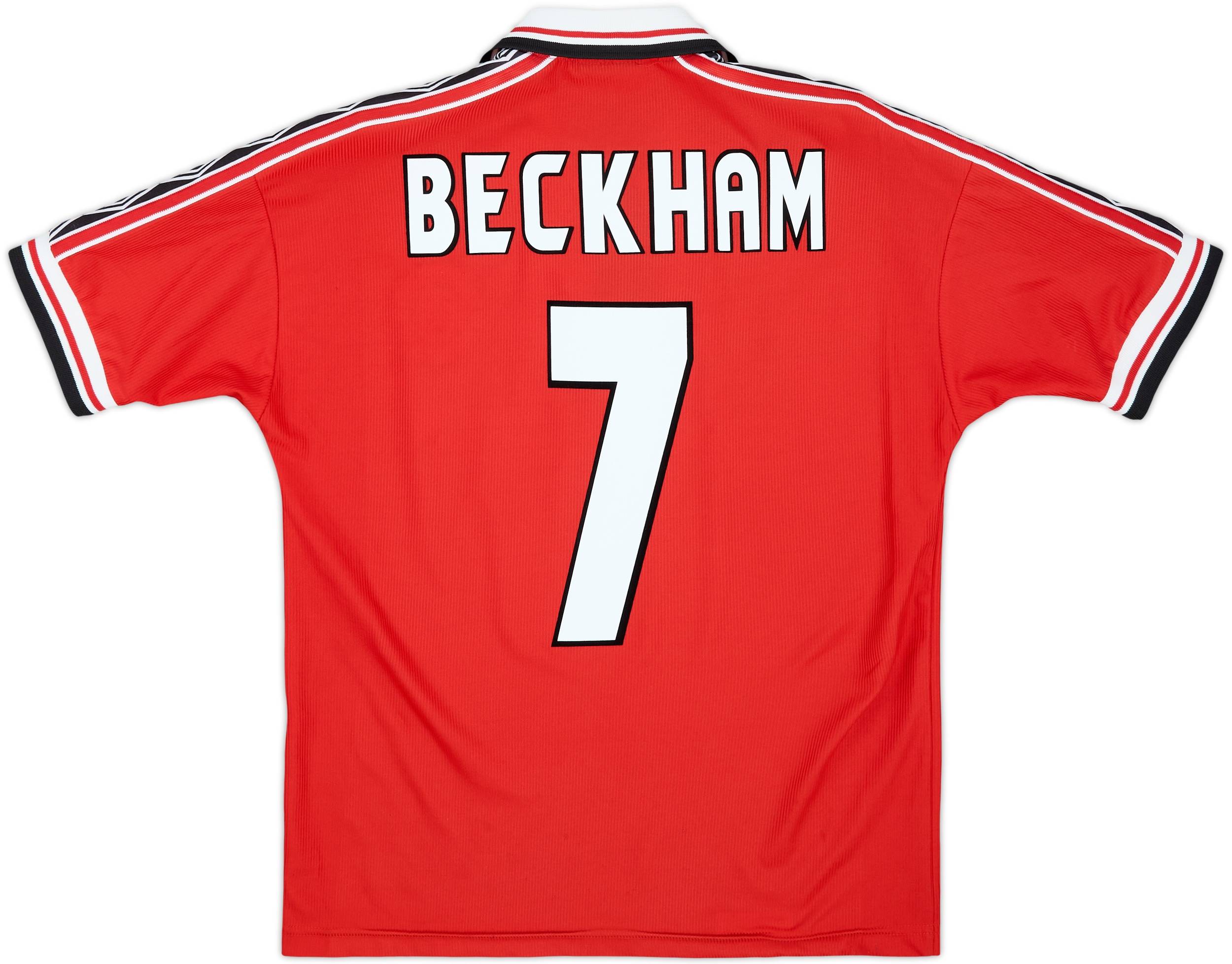 1998-00 Manchester United Home Shirt Beckham #7 - 8/10 - (M)