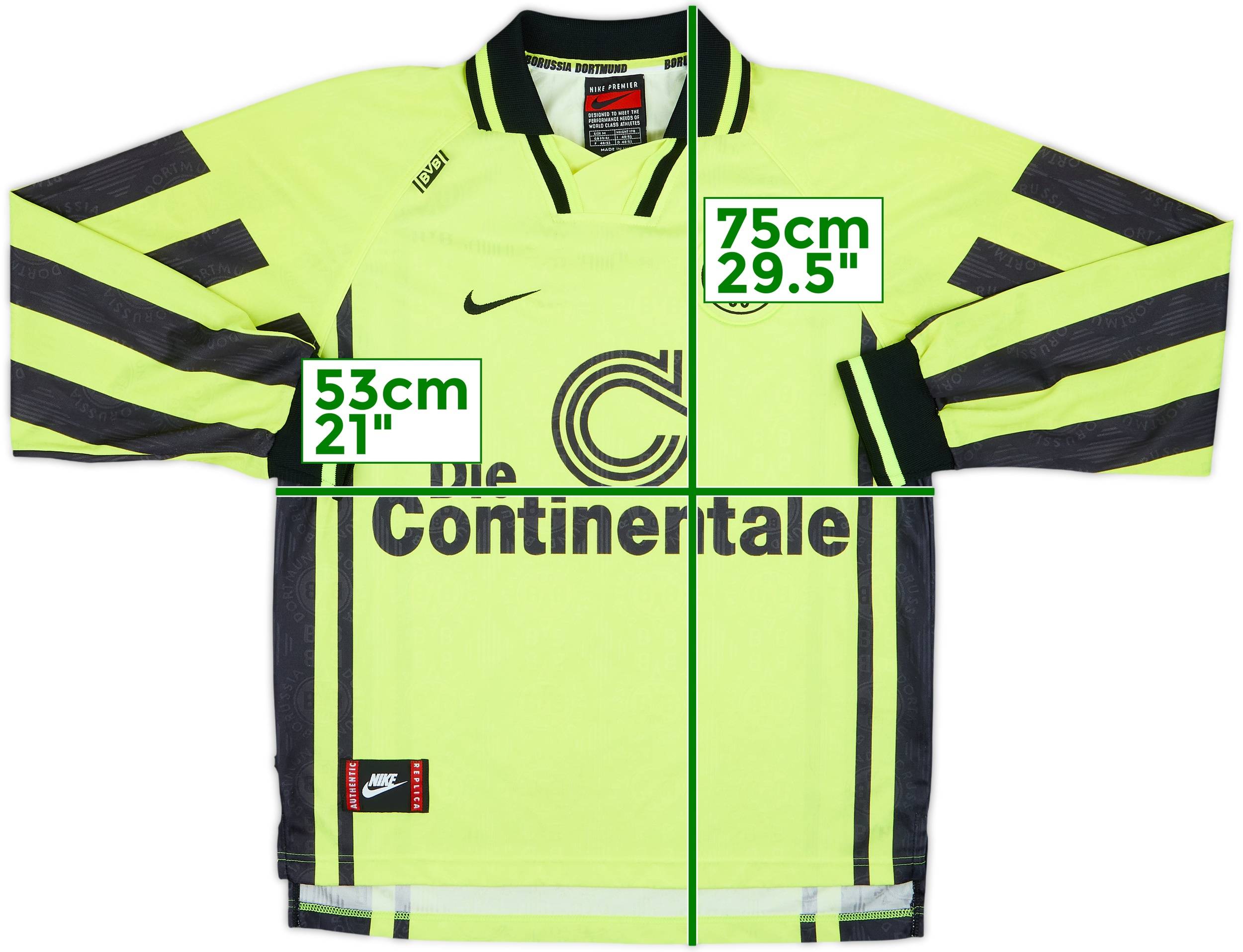 1996-97 Borussia Dortmund Home L/S Shirt - 10/10 - (M)