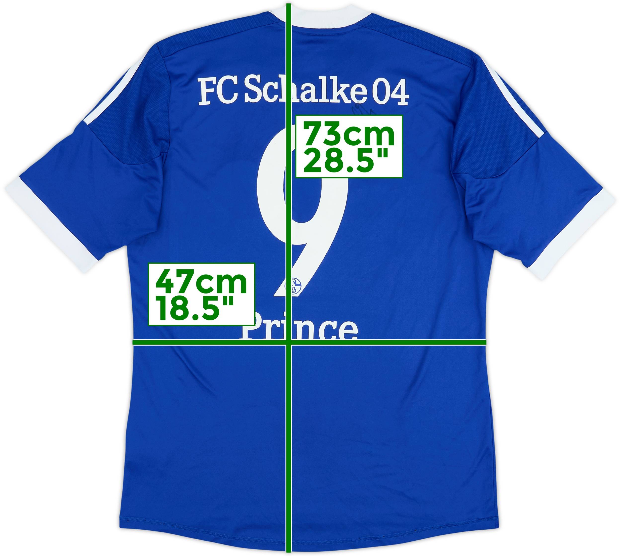 2012-14 Schalke Signed Home Shirt Prince #9 - 6/10 - (L)