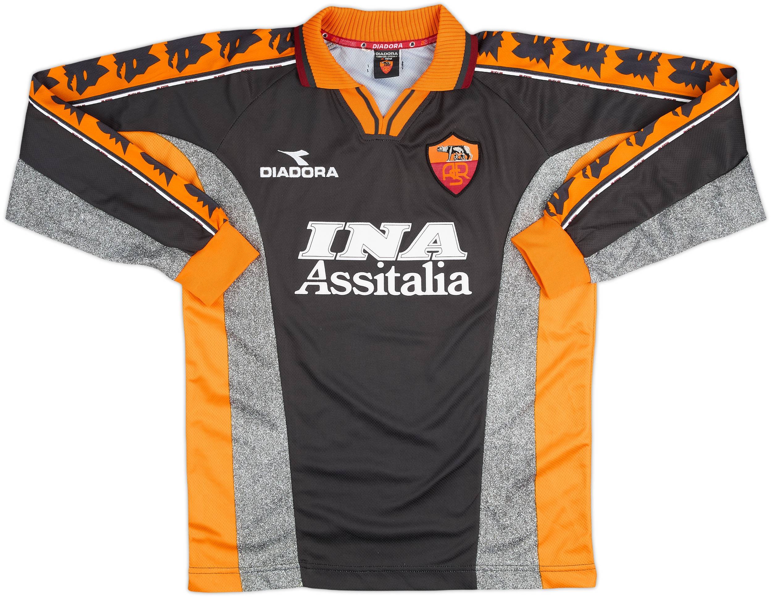 【希少】ASローマ 98/99 長袖 DIADORA Italy製 ホーム　M 1998-99 Roma Third L/S Shirt - 8/10 - (M)