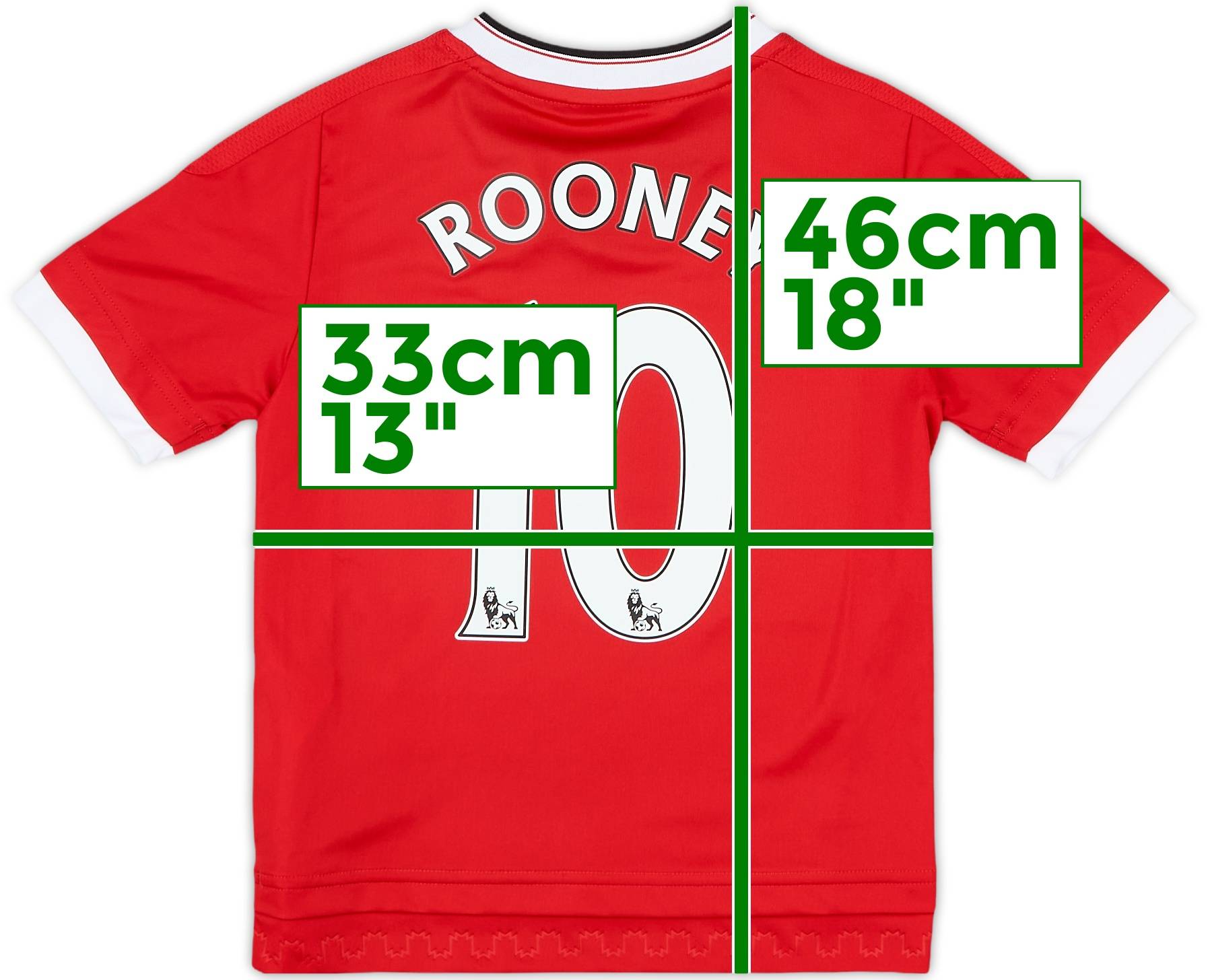2015-16 Manchester United Home Shirt Rooney #10 - 8/10 - (5
