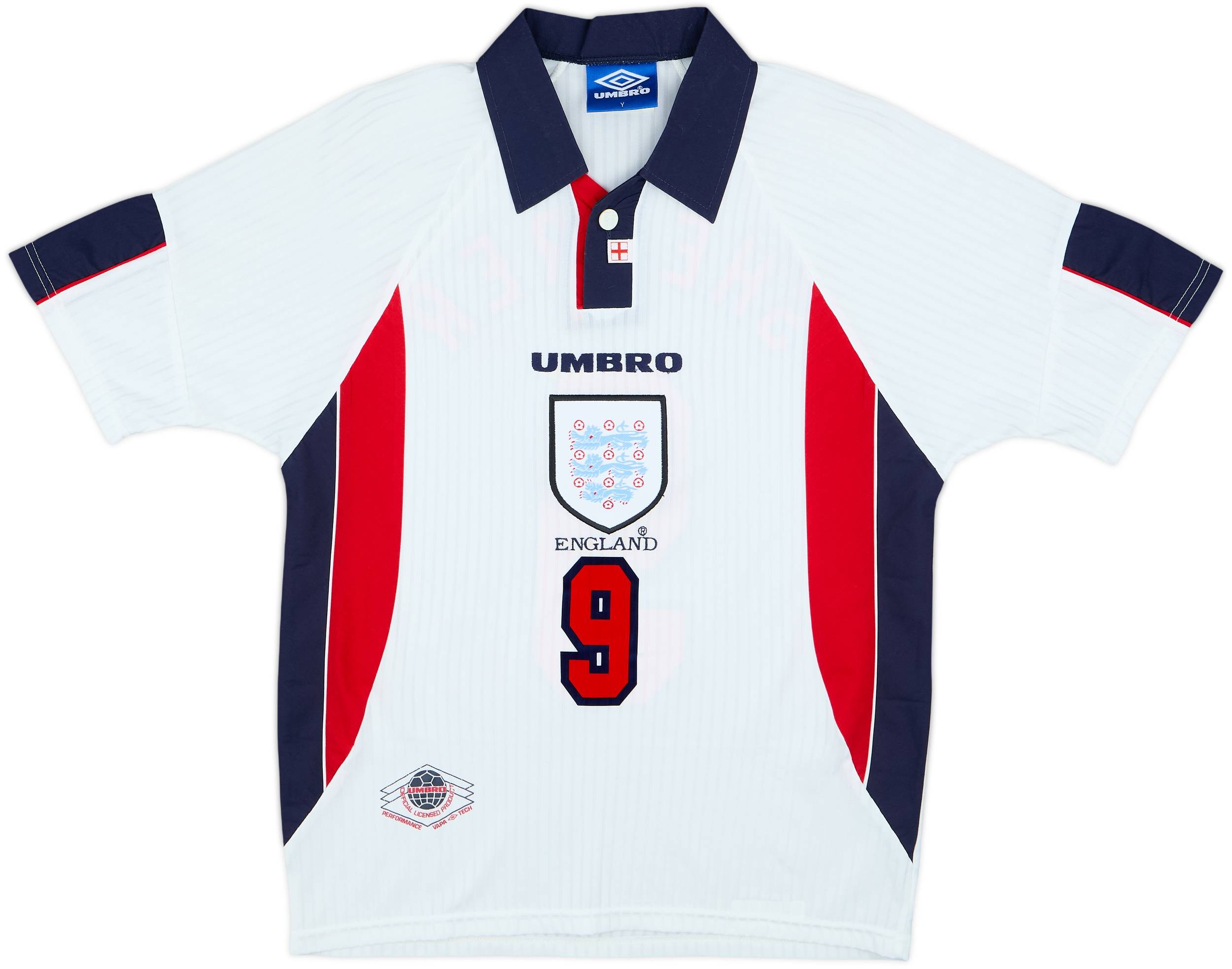1997-99 England Home Shirt Shearer #9 - 7/10 - (Y)