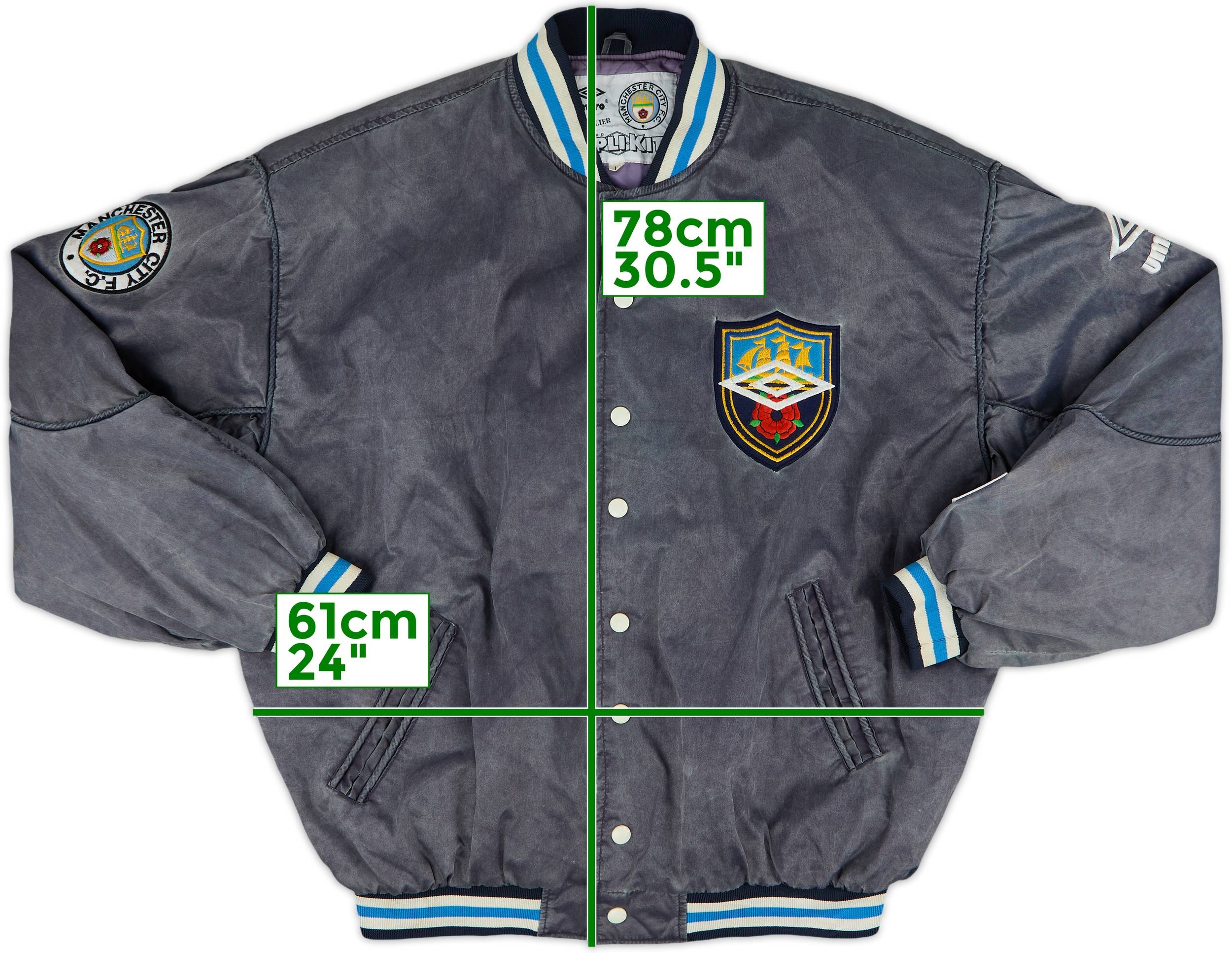 希少 UMBRO x MANCHESTER CITY ナイロンジャケット 水色 Vintage Manchester City FC UMBRO Jacket 90's Size XL Big
