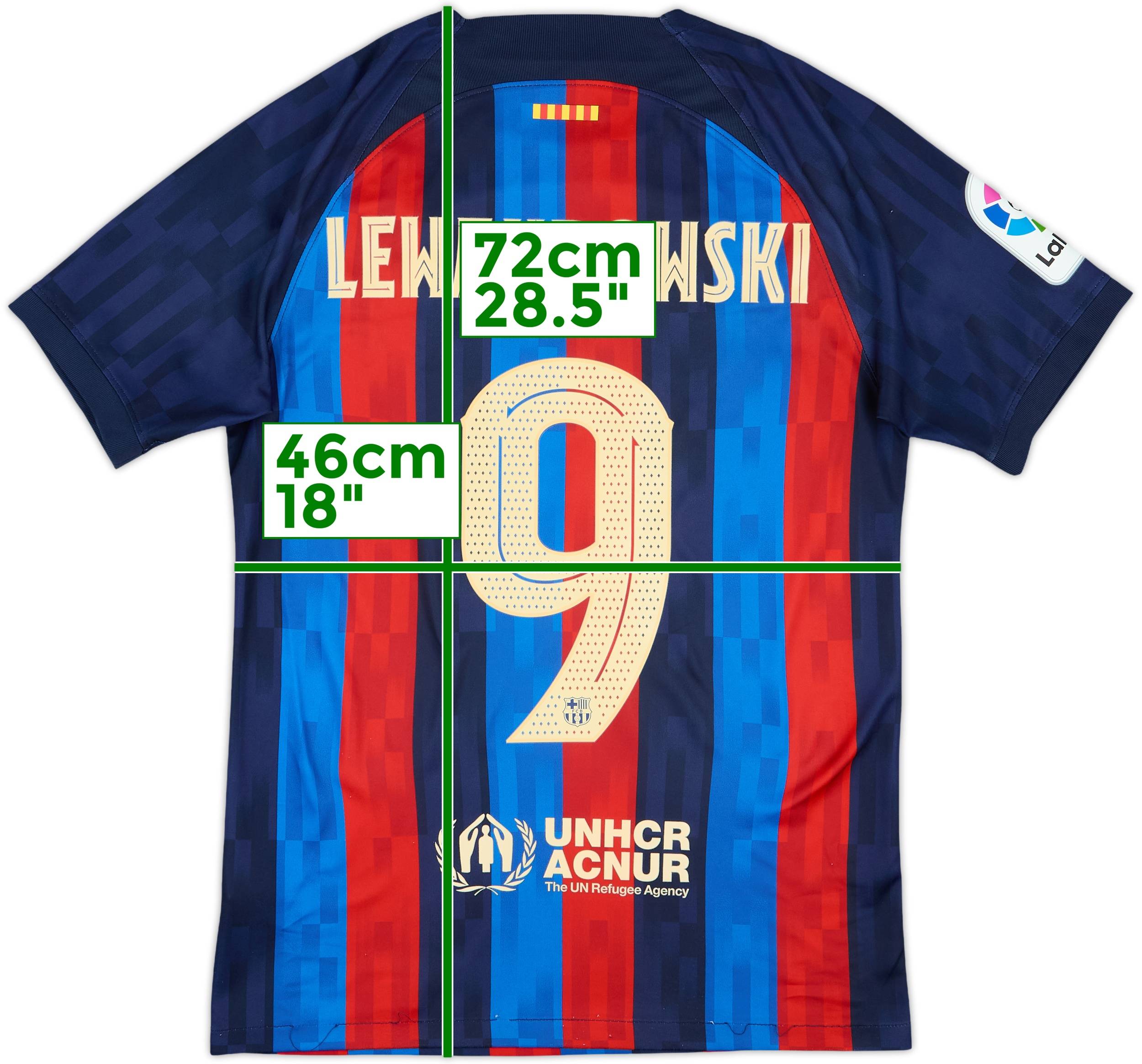 2022-23 Barcelona Home Shirt Lewandowski #9 - 6/10 - (S)