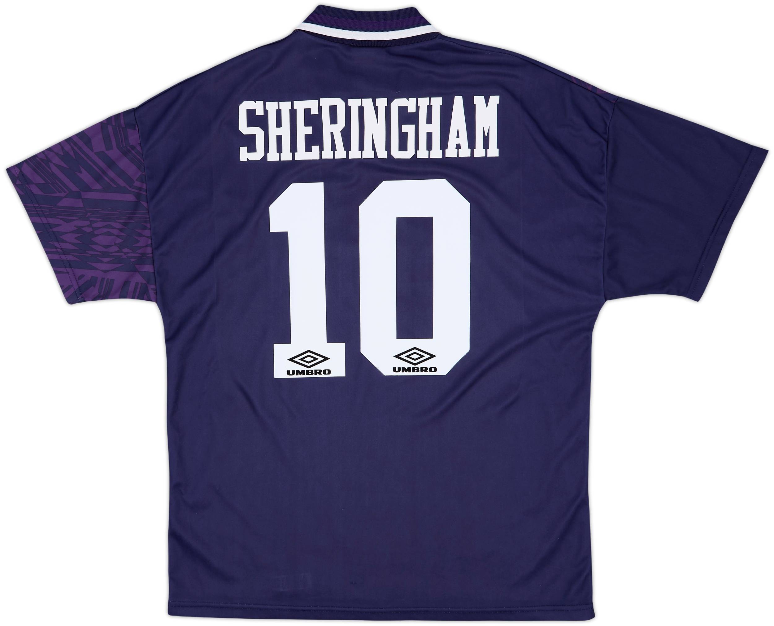 ウェア UMBRO - 94/95 umbro Tottenham away jersey kit 1994-95 Tottenham Away Shirt Sheringham #10 - 9/10 - (L)