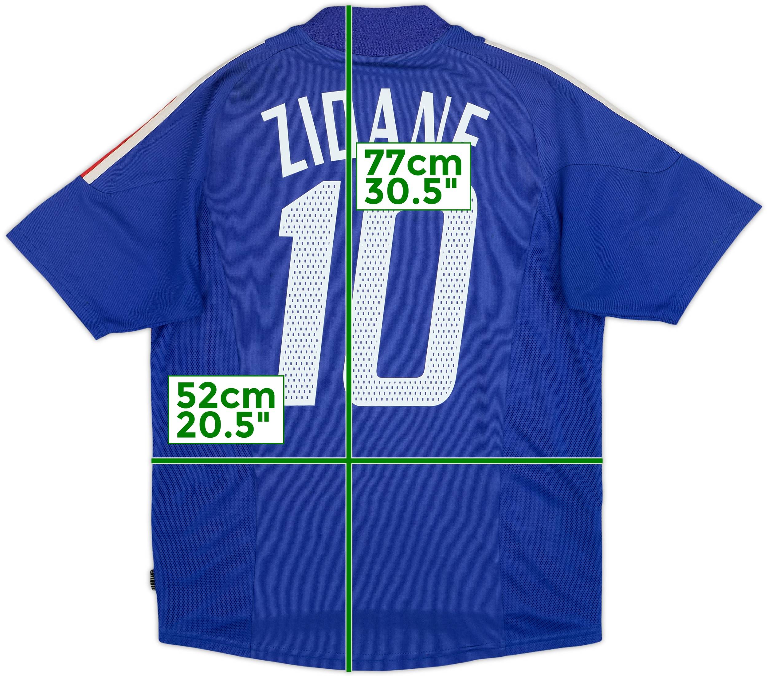 フランス代表 ZIDANE（ジダン）背番号10 シャツ 2002-04 France Home Shirt Zidane #10 - 6/10 - (S)