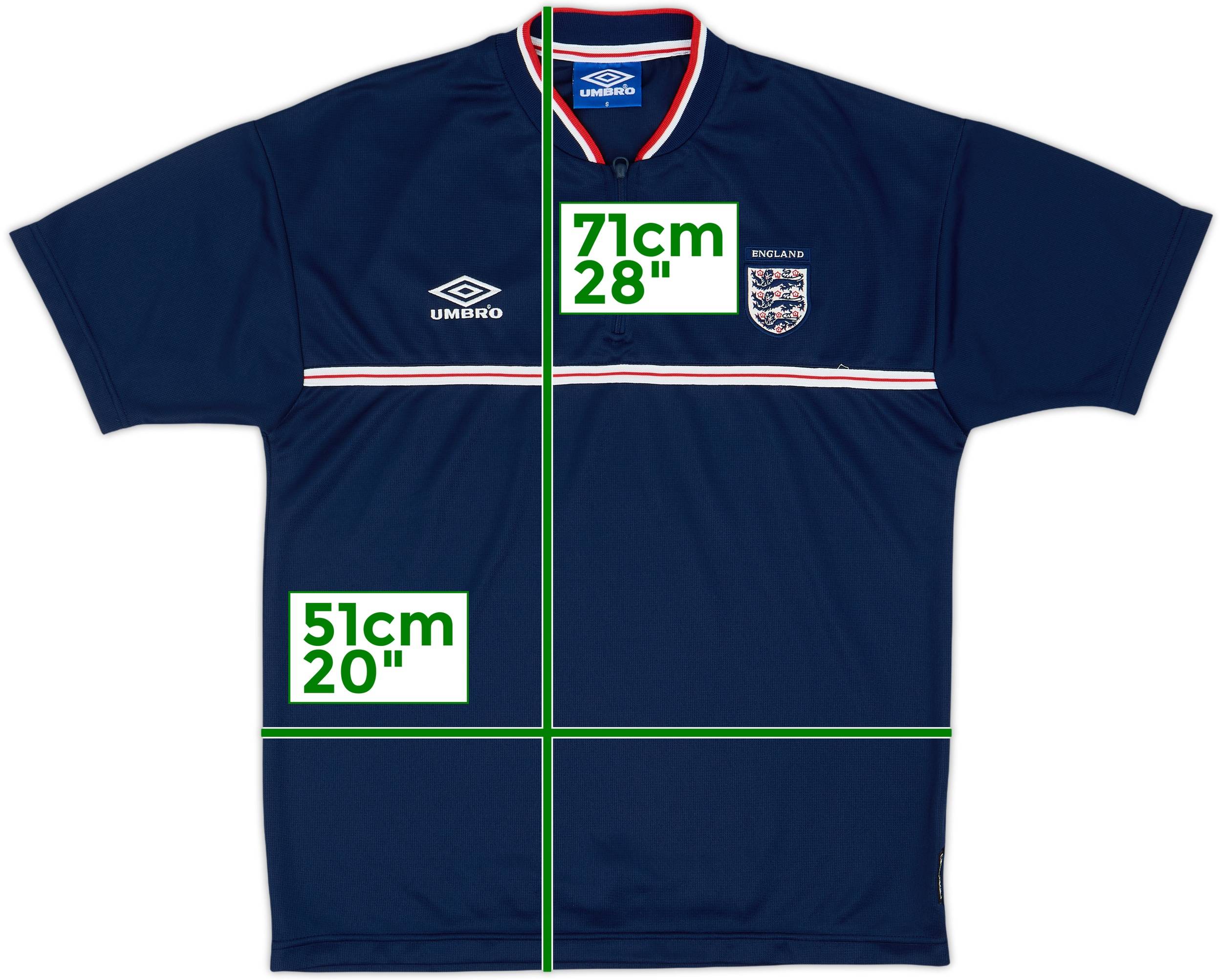 2000-02 England Umbro 1/4 Zip Training Shirt - 9/10 - (S)