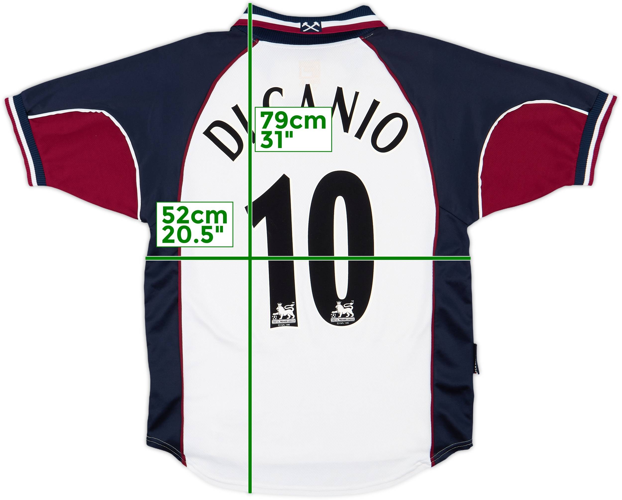 1999-01 West Ham Away Shirt Di Canio #10 - 8/10 - (L)
