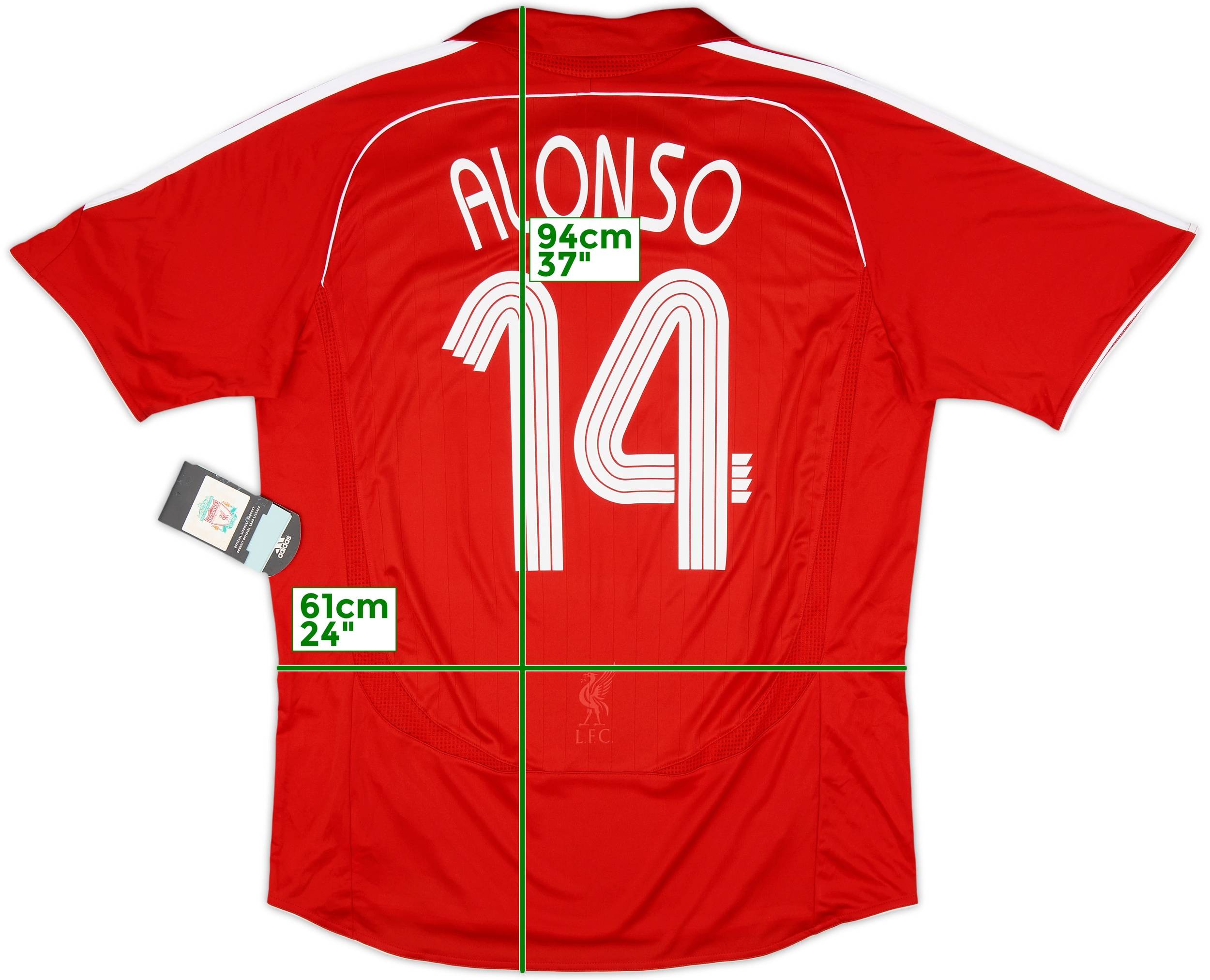 リバプール ALONSO 14 シャツ 2006-08 Liverpool Home Shirt Alonso #14 (L)