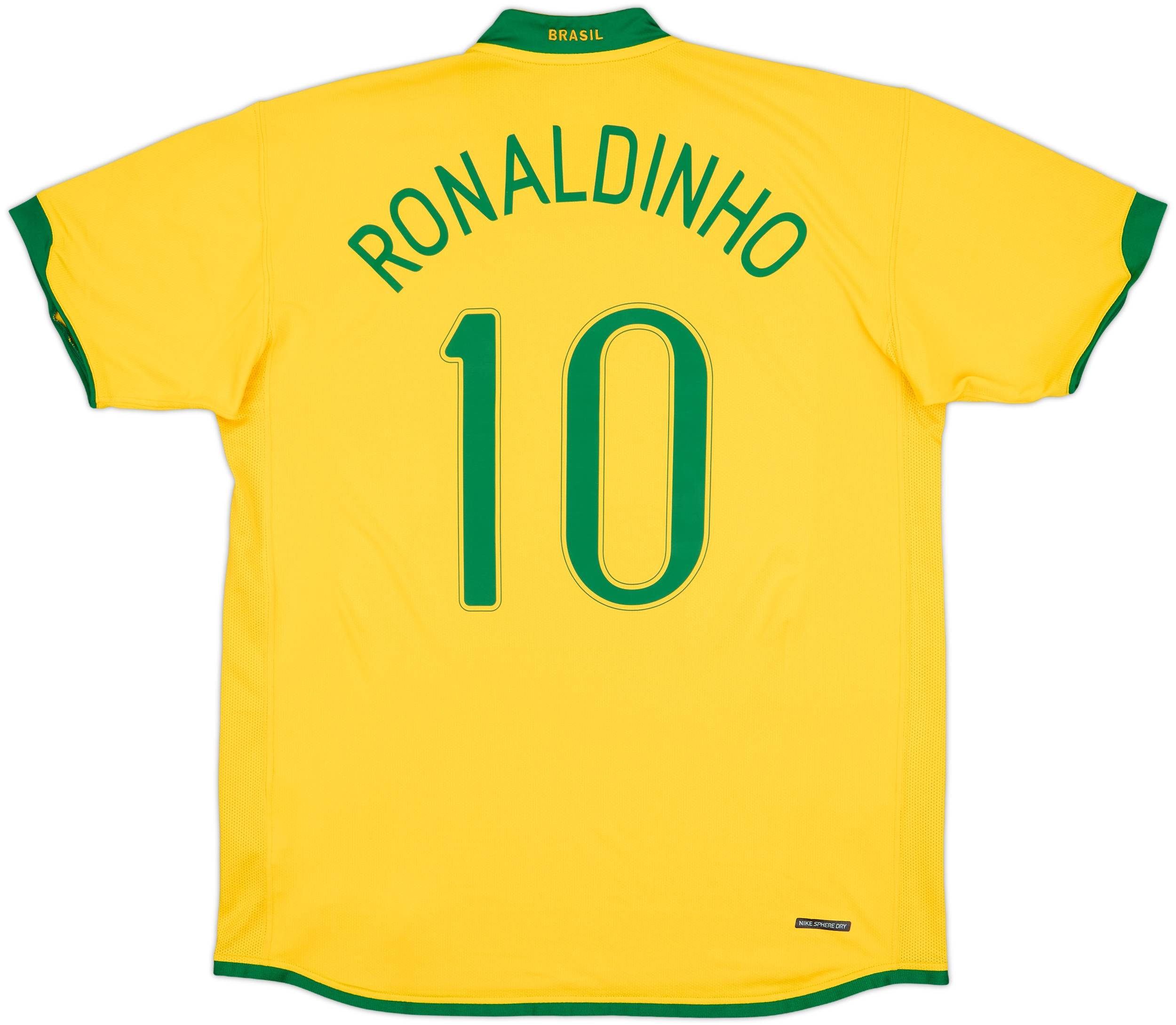 ウェア Ronaldinho Brazil Jersey 10 2006-08 Brazil Home Shirt Ronaldinho #10