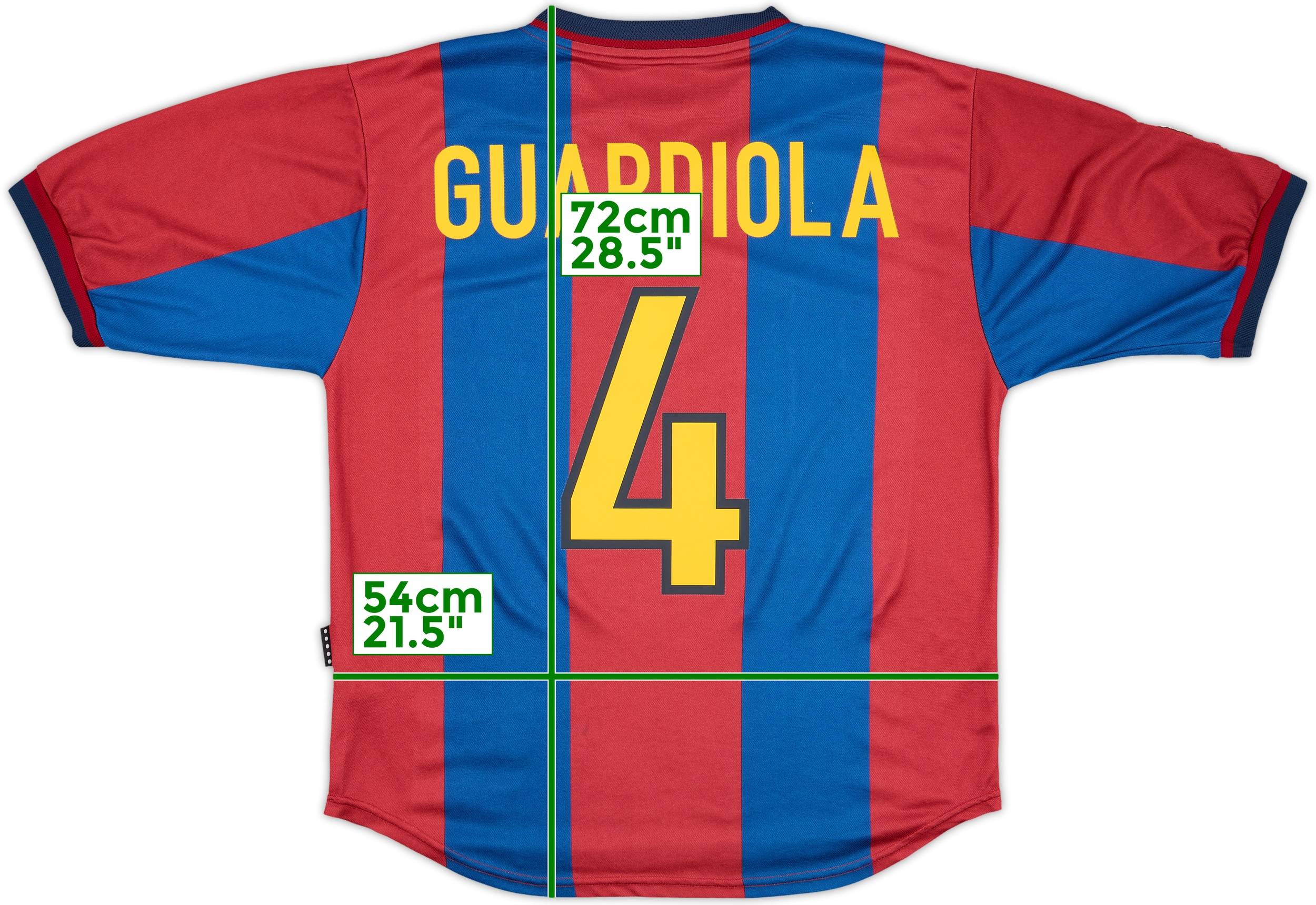 1998-00 Barcelona Home Shirt Guardiola #4 - 8/10 - (M)