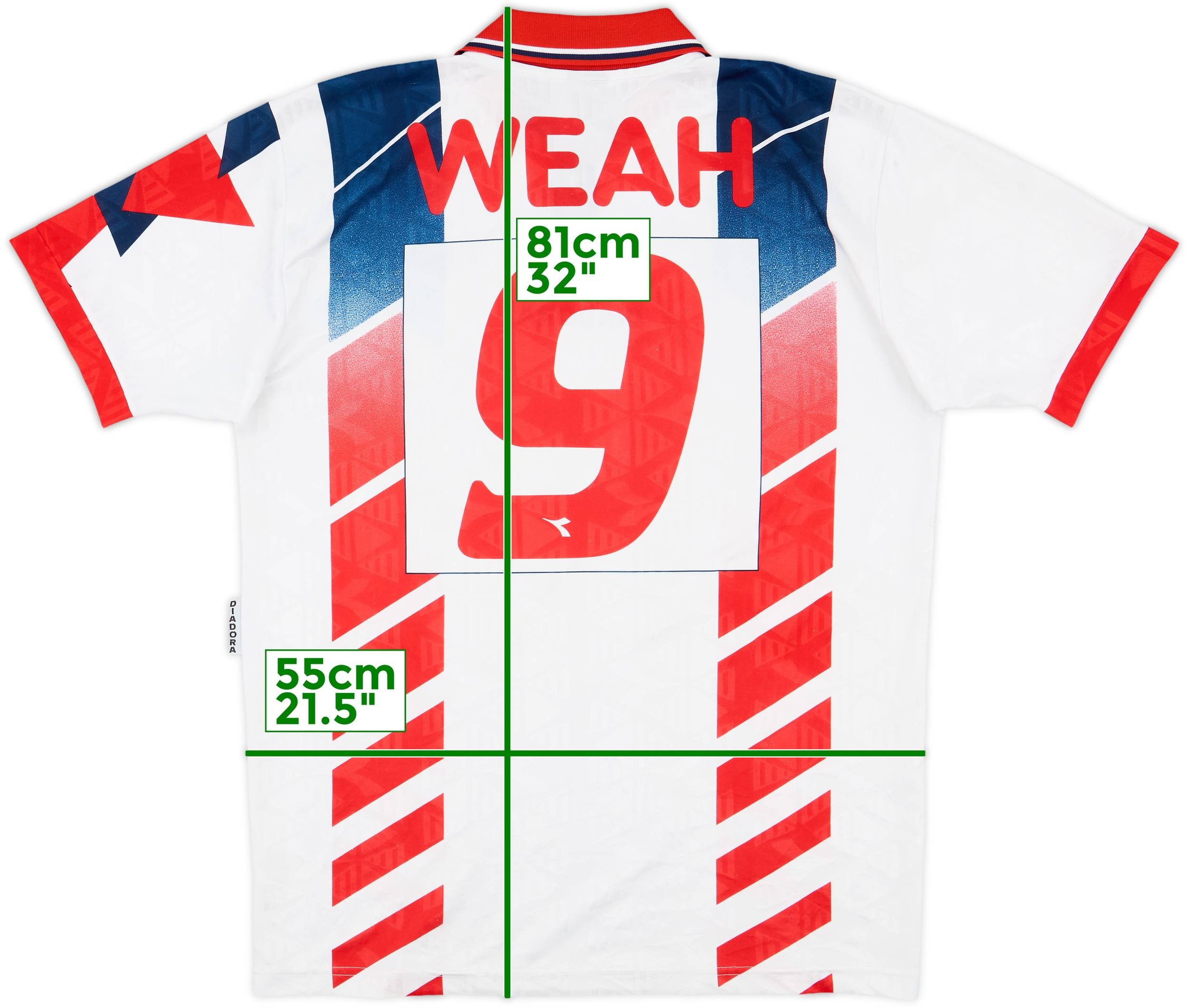 1995-96 Liberia Away Shirt Weah #9 - 9/10 - (XL)