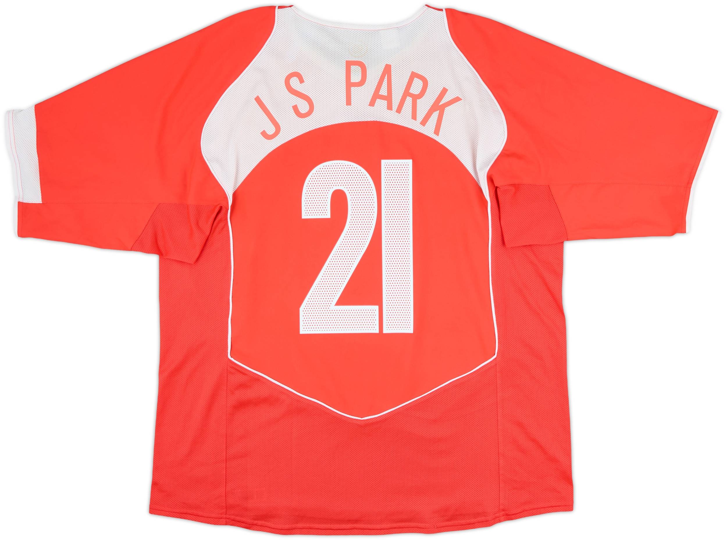 Nike サッカーシャツ 赤 21 J S PARK 2002-03 South Korea Home Shirt J.S.Park #21 - 10/10 - (L)
