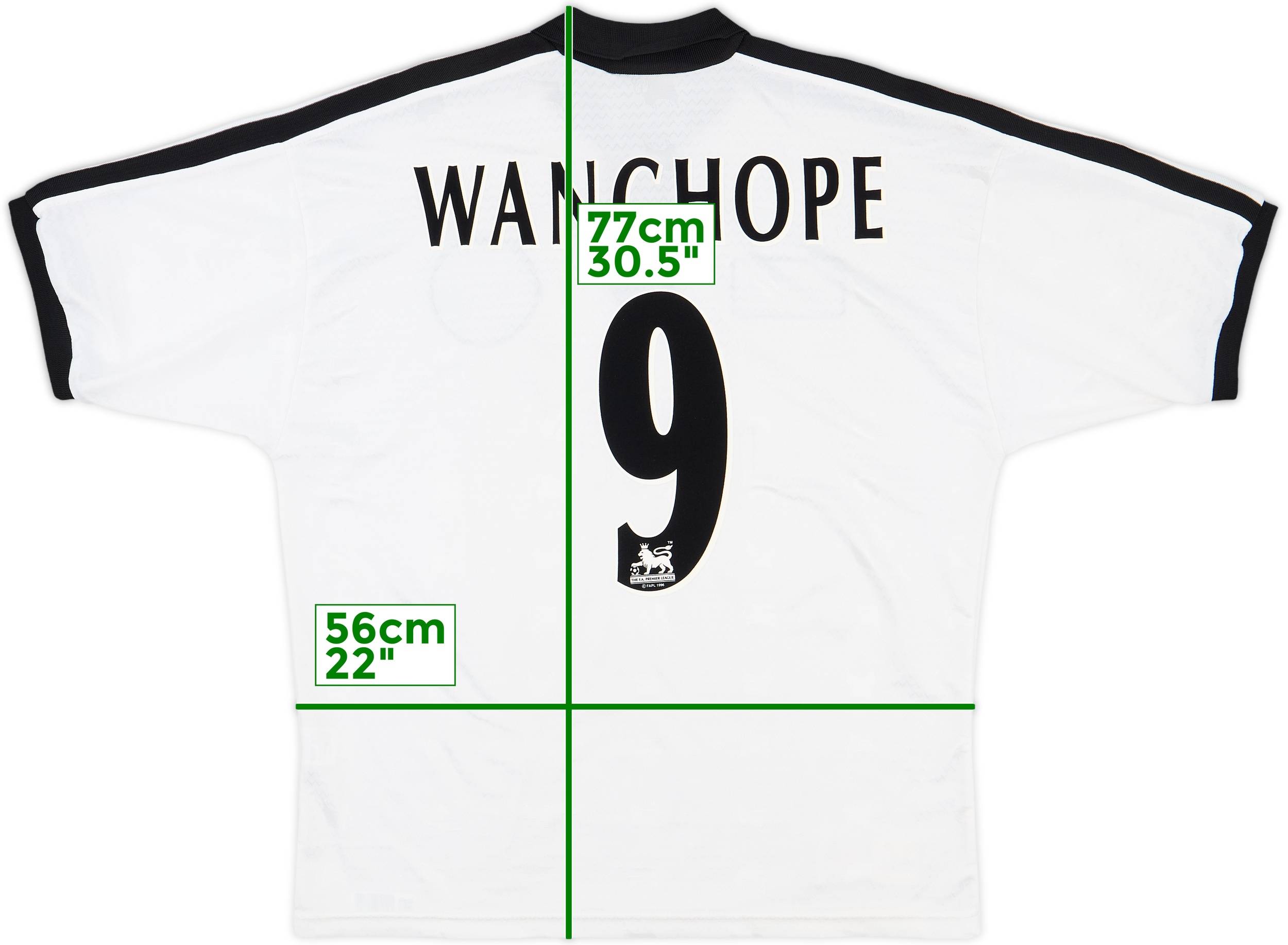 1997-98 Derby County Home Shirt Wanchope #9 - 9/10 - (L)