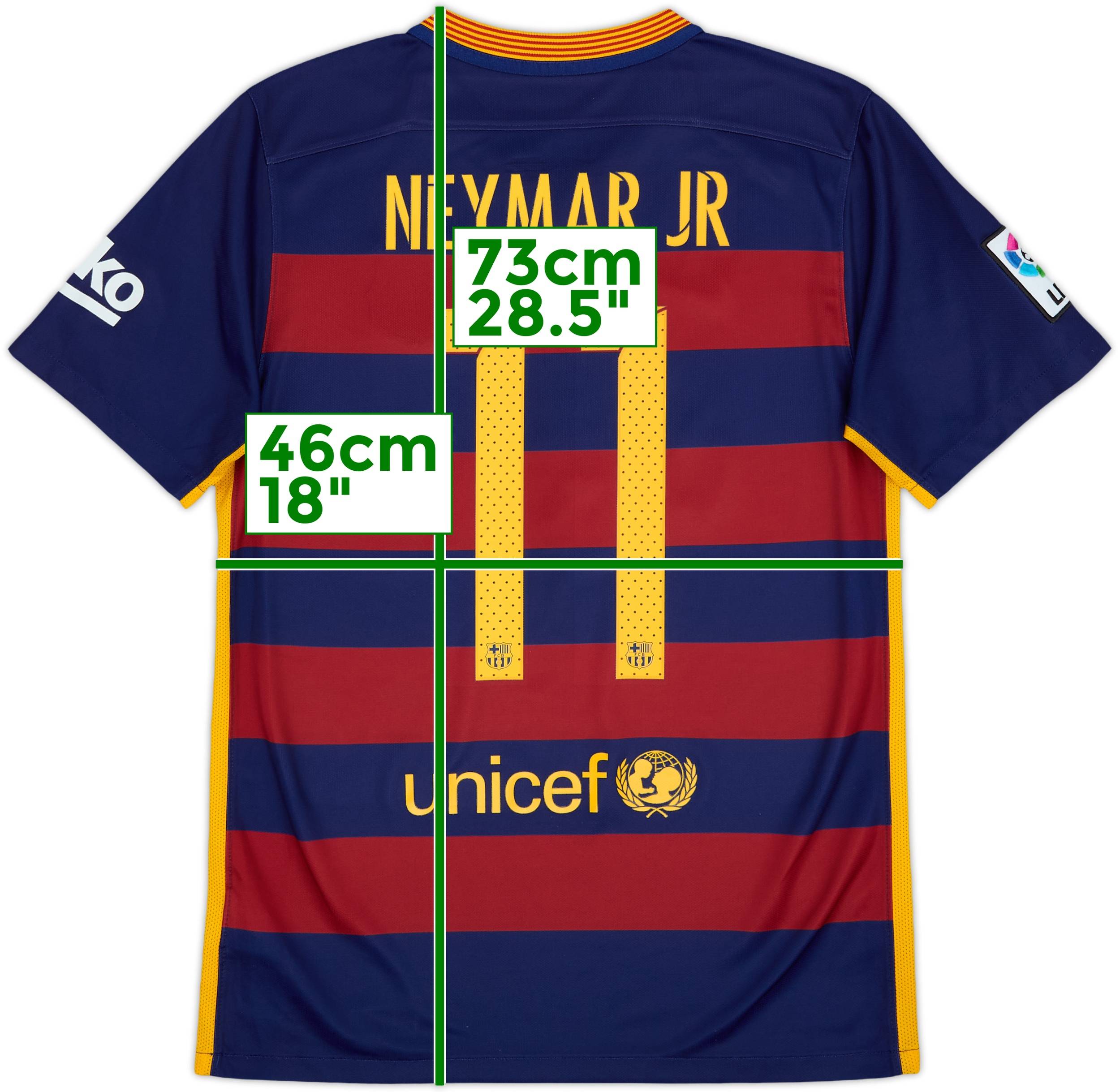2015-16 Barcelona Home Shirt Neymar Jr #11 - 8/10 - (S)