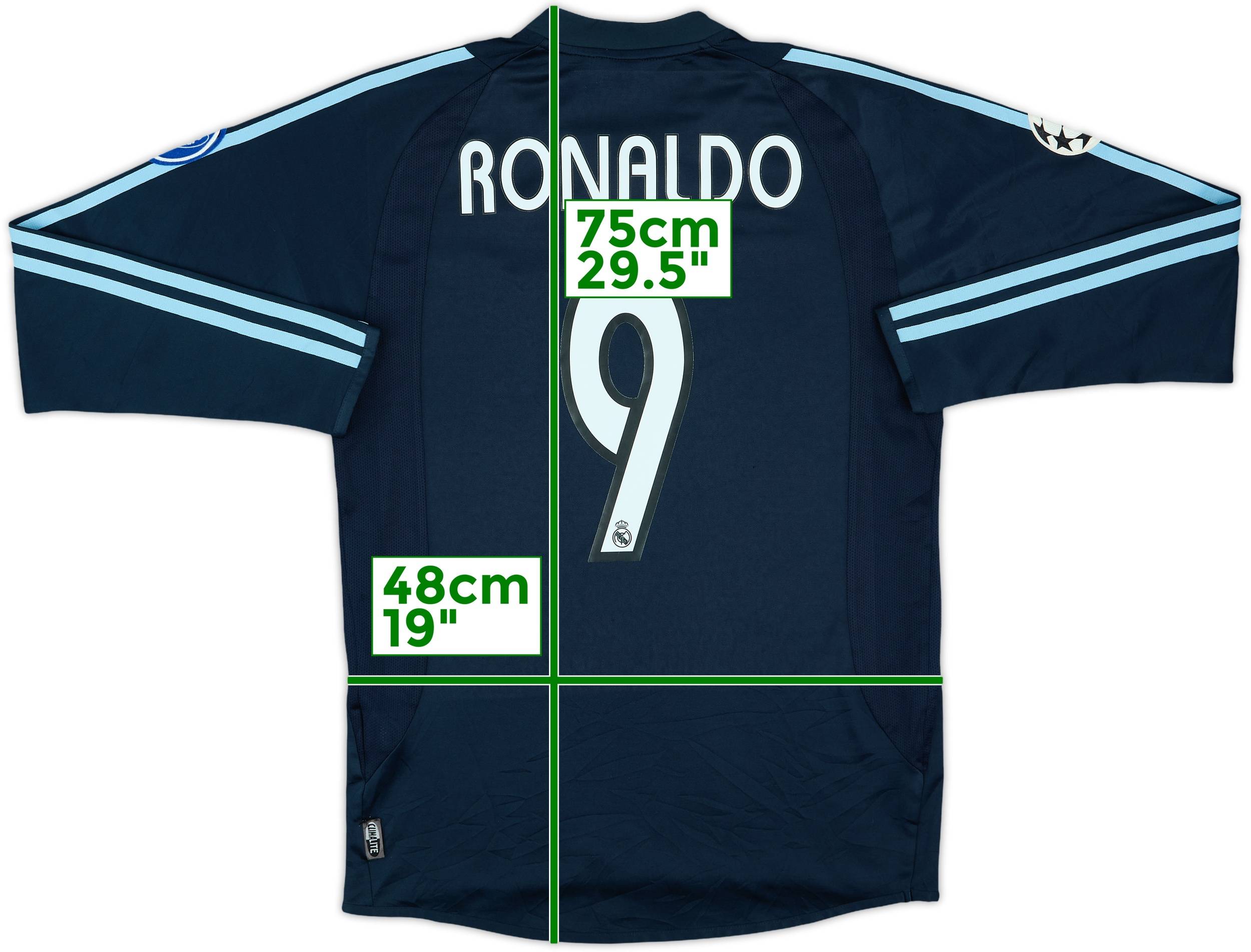 2003-04 Real Madrid Away L/S Shirt Ronaldo #9 - 8/10 - (S)