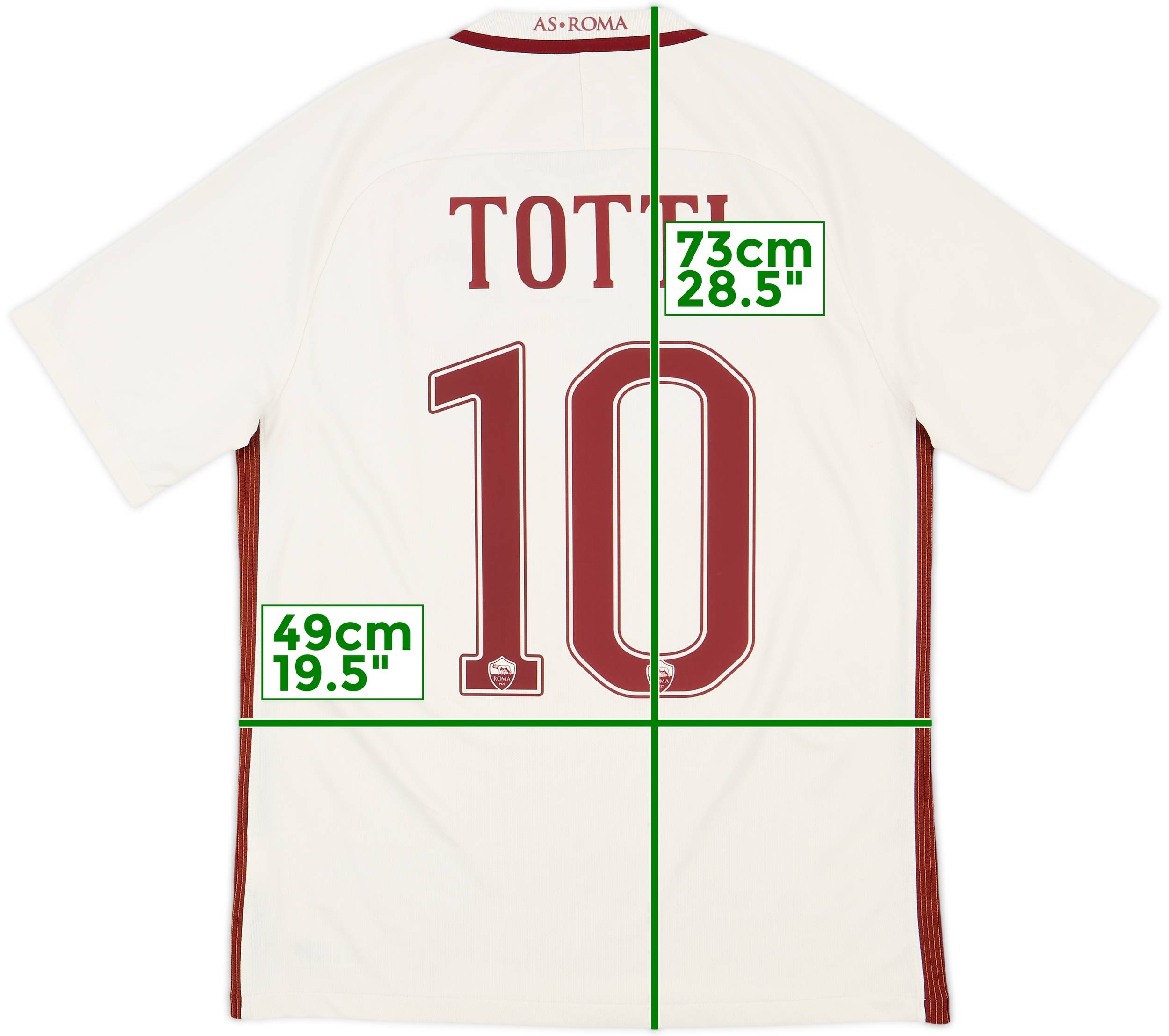 2016-17 Roma Away Shirt Totti #10 - 9/10 - (M)