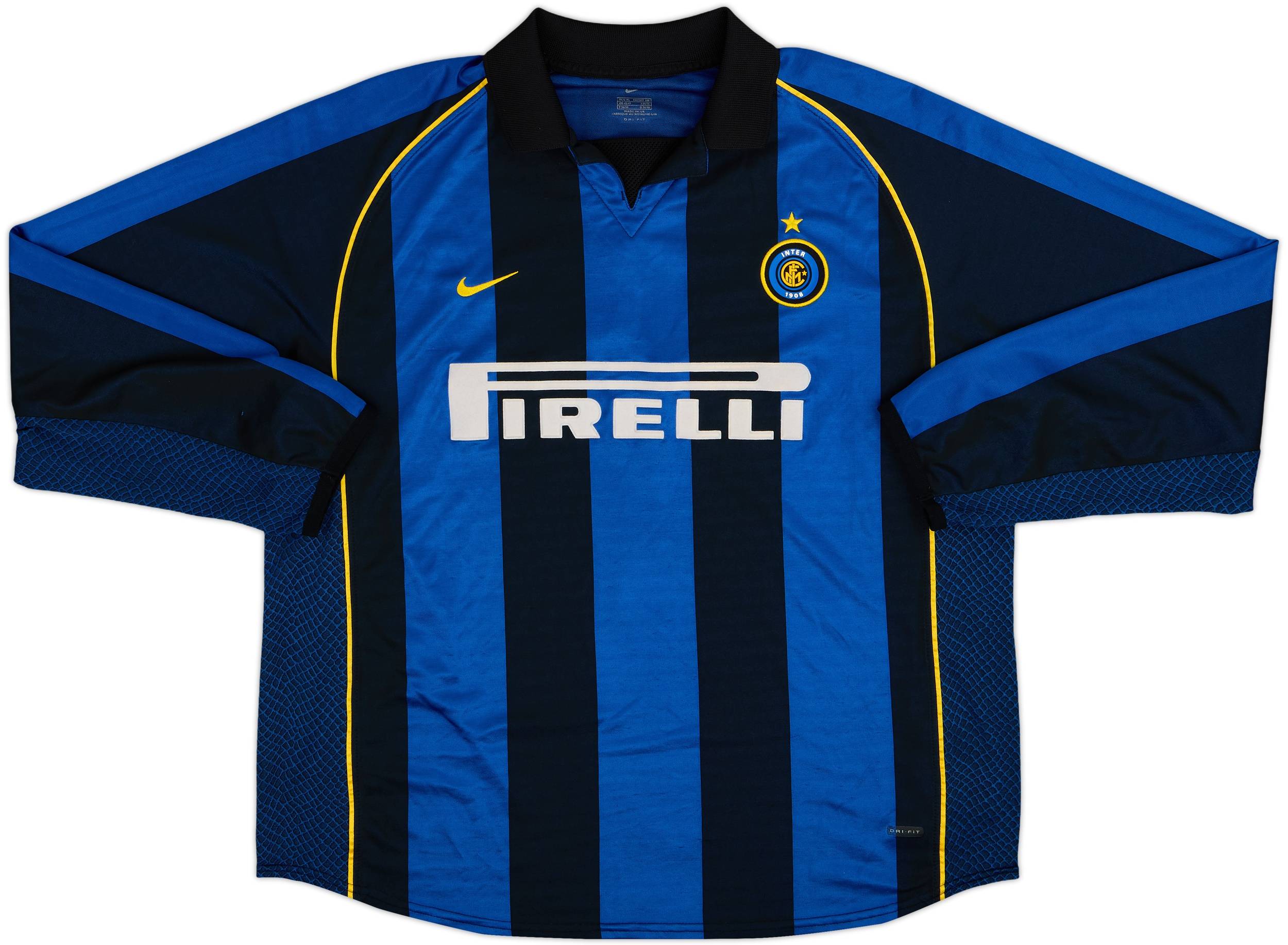01-02 Inter Milano ユニフォーム ロナウド 9番 正規品 2001-02 Inter Milan Home Shirt Ronaldo #9 - 10/10 - (XL)
