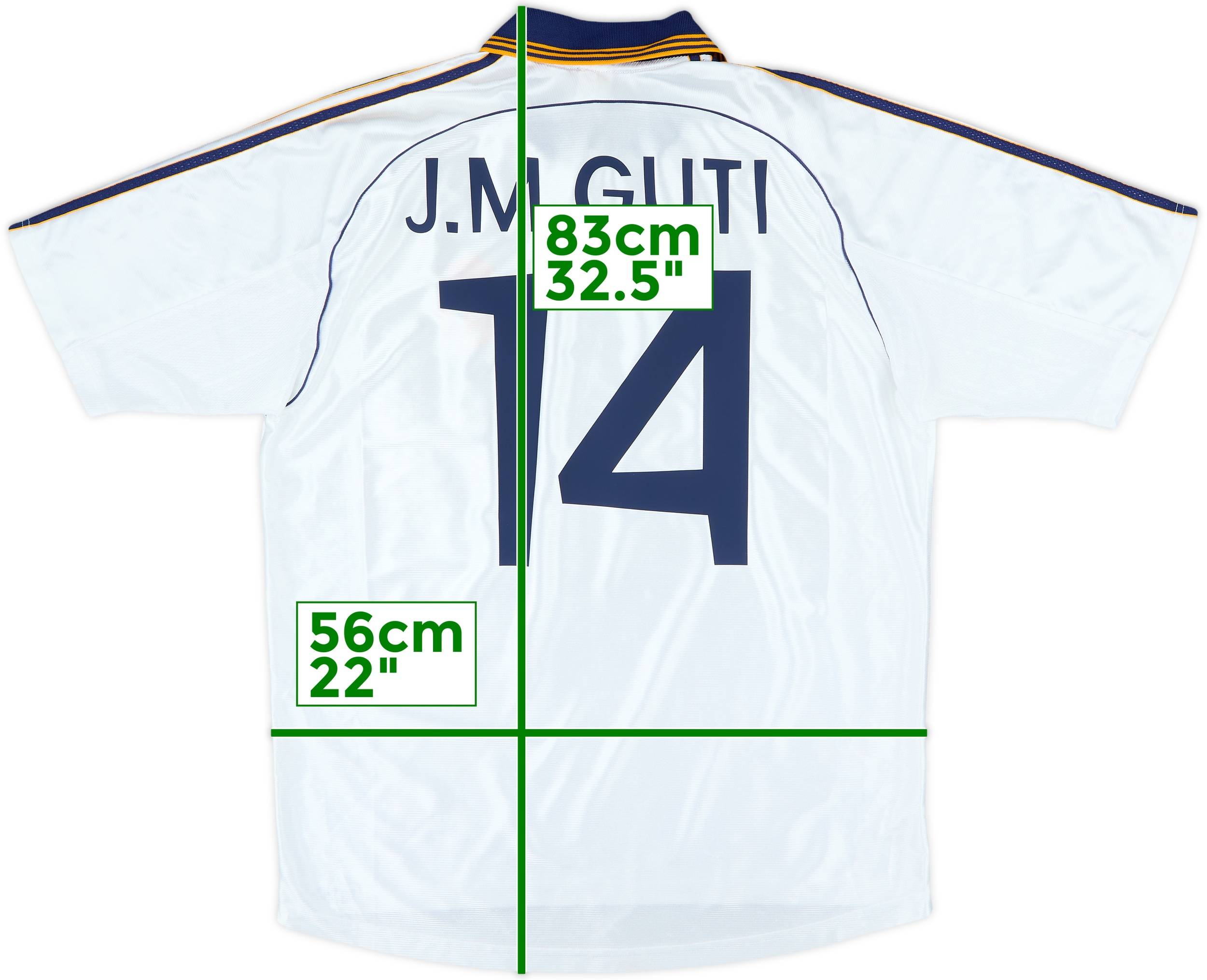 1998-00 Real Madrid Home Shirt J.M.Guti #14 - 9/10 - (L)