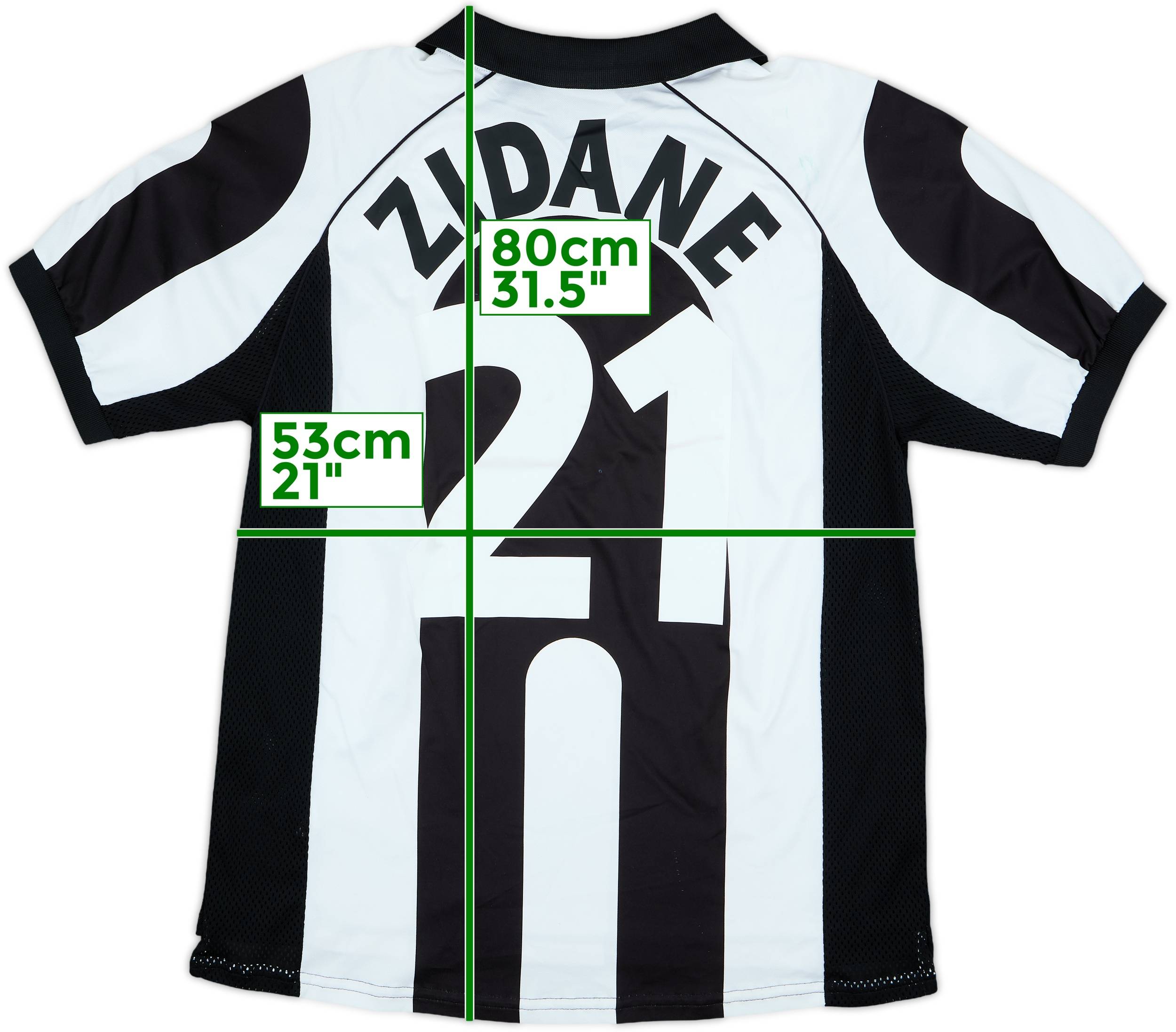 1997-98 Juventus Centenary Home Shirt Zidane #21 - 7/10 - (L)