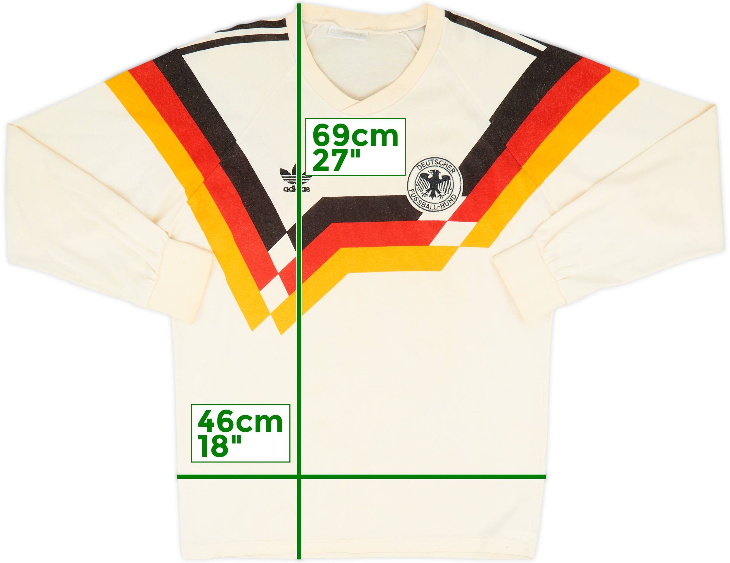 西ドイツ代表88(H)長袖 1988-90 West Germany Home L/S Shirt - 6/10 - (L)