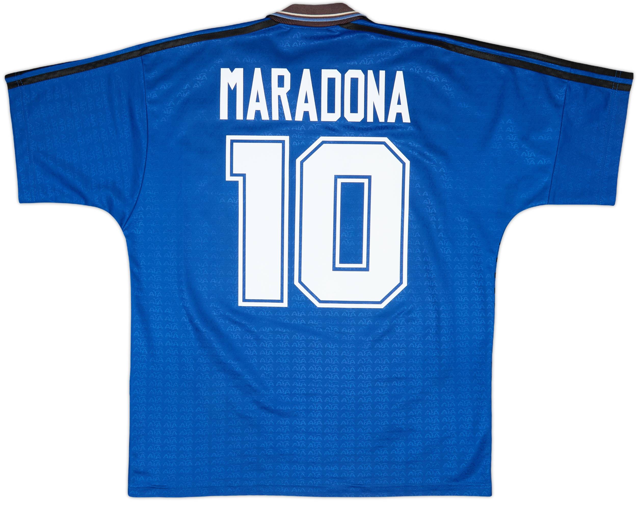 1994-97 Argentina Away Shirt Maradona #10 - 7/10 - (L)