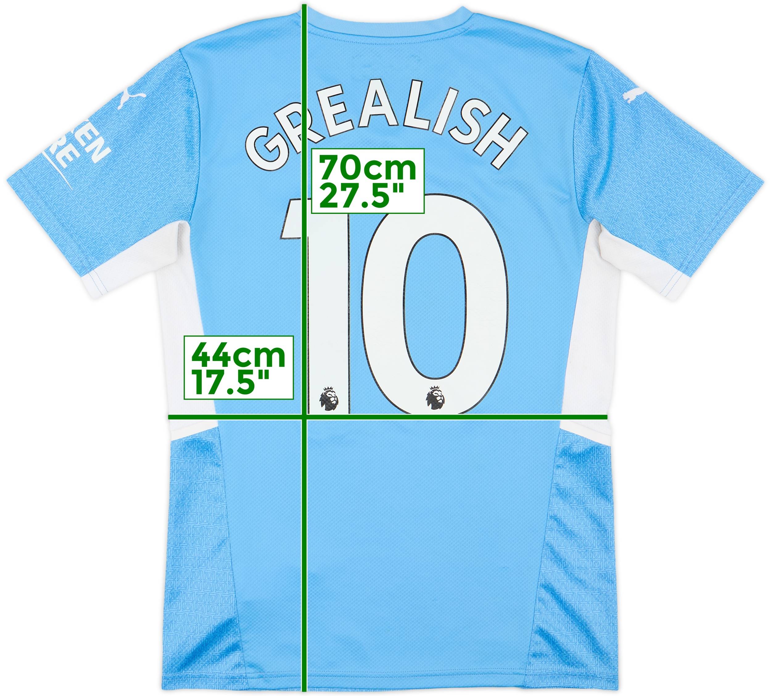 2021-22 Manchester City Home Shirt Grealish #10 - 7/10 - (S)