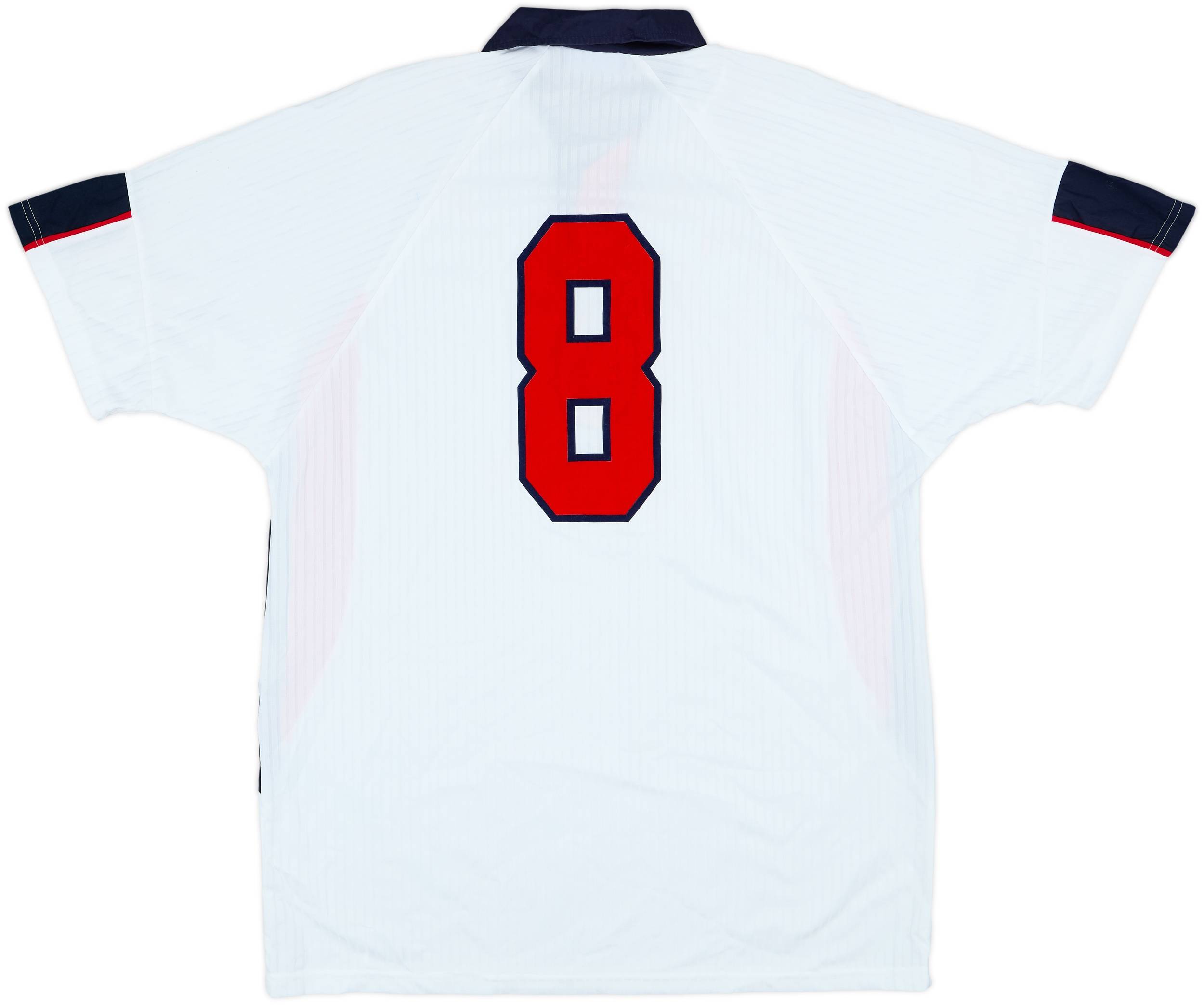 1997-99 England Home Shirt #8 - 8/10 - (XL)