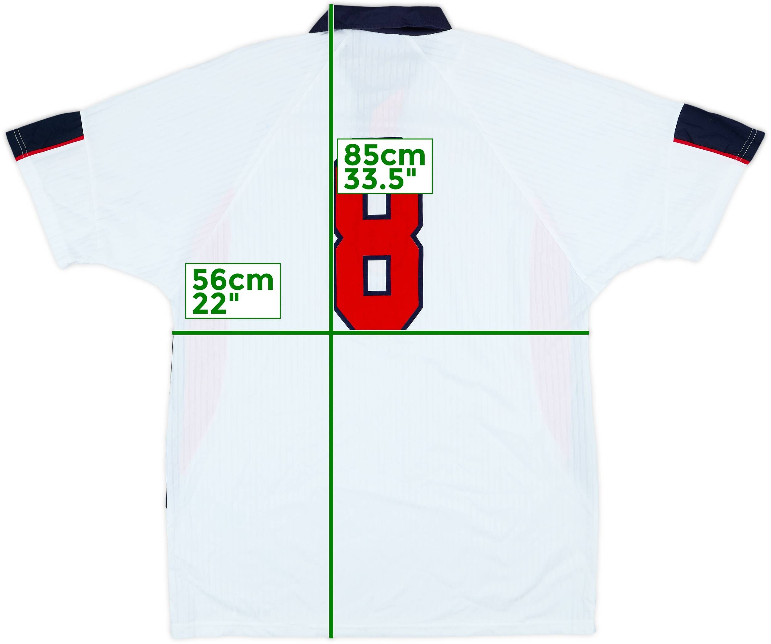 1997-99 England Home Shirt #8 - 8/10 - (XL)