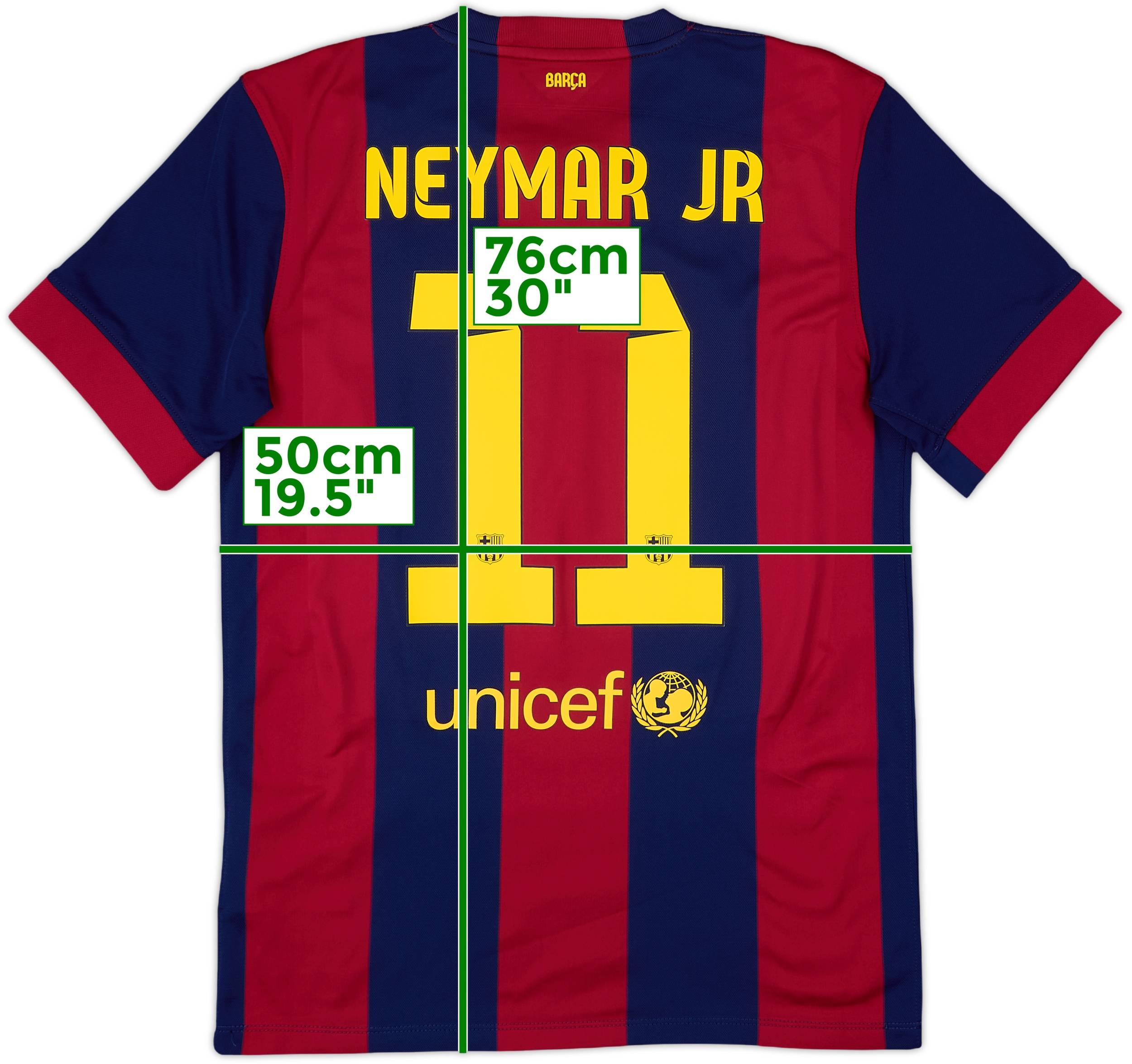 14-15 FCBarcelona NEYMAR JR Tシャツ 2014-15 Barcelona Home Shirt Neymar Jr #11 - 9/10 - (M)