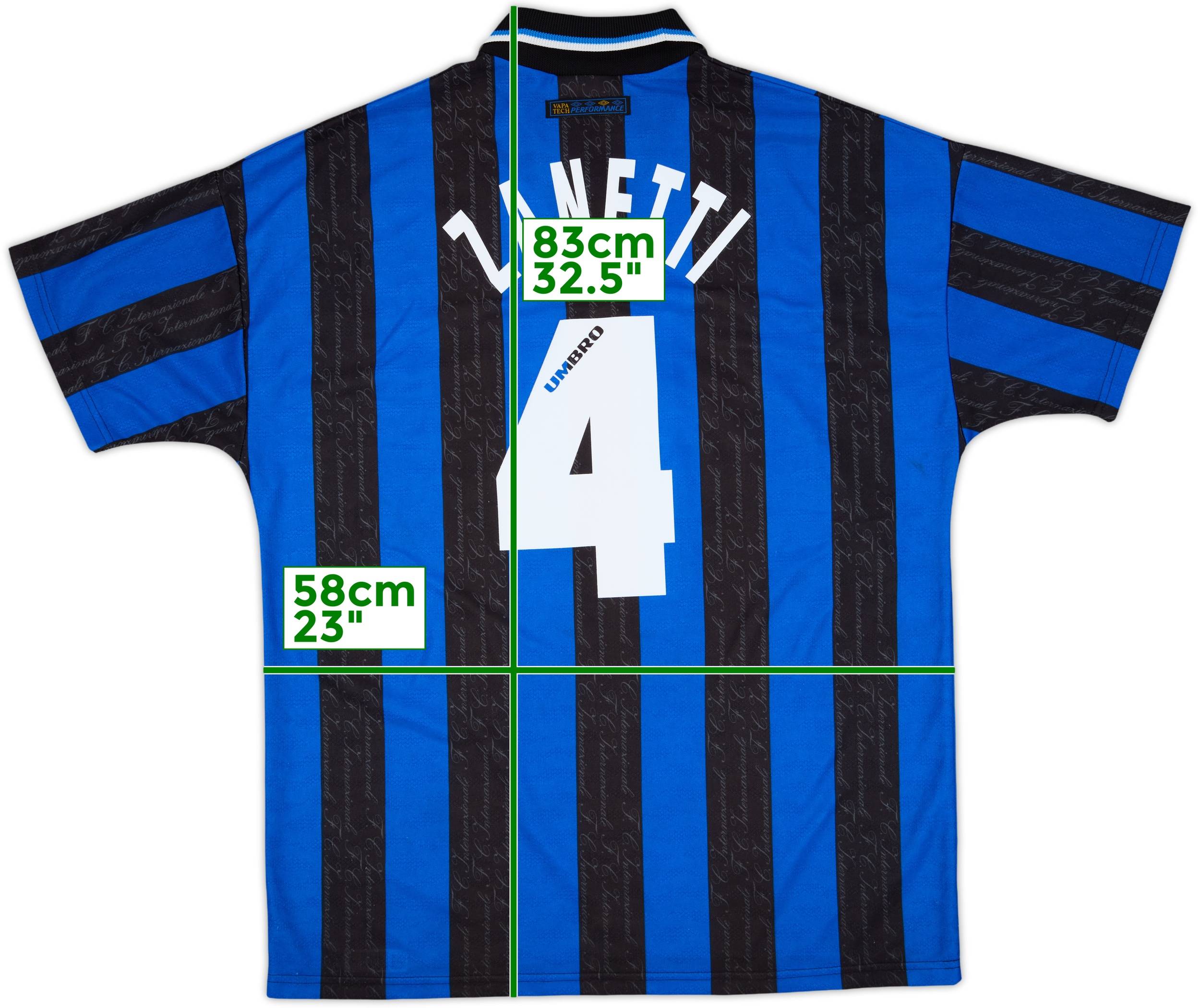 1997-98 Inter Milan Home Shirt Zanetti #4 - 8/10 - (XL)